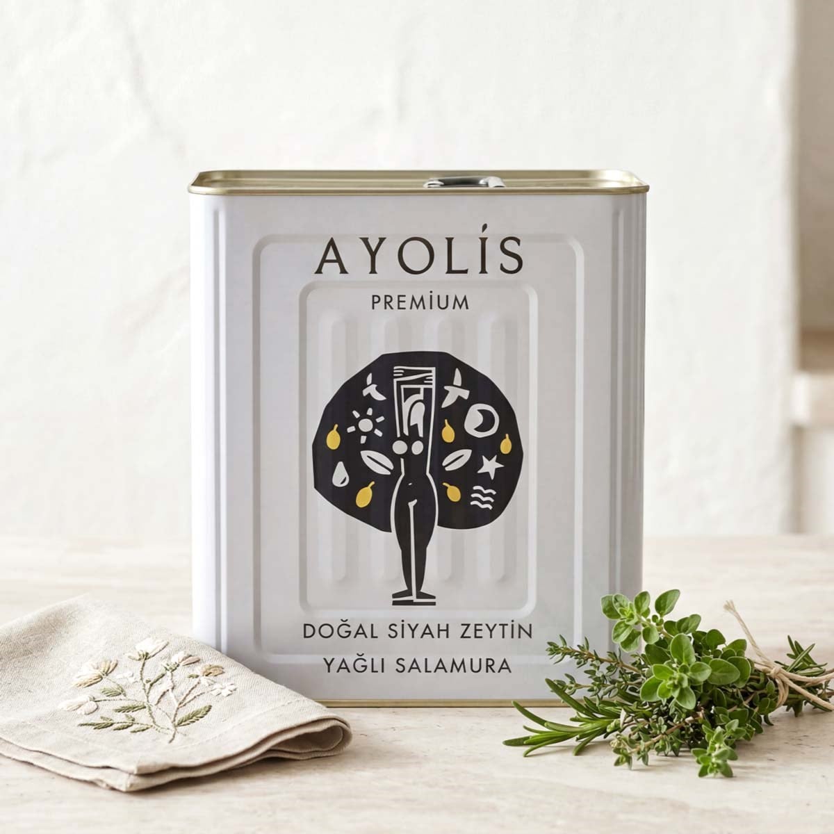 Ayolis Premium Gurme Yağlı Salamura Siyah Zeytin L 10 Kg ambalaj görseli