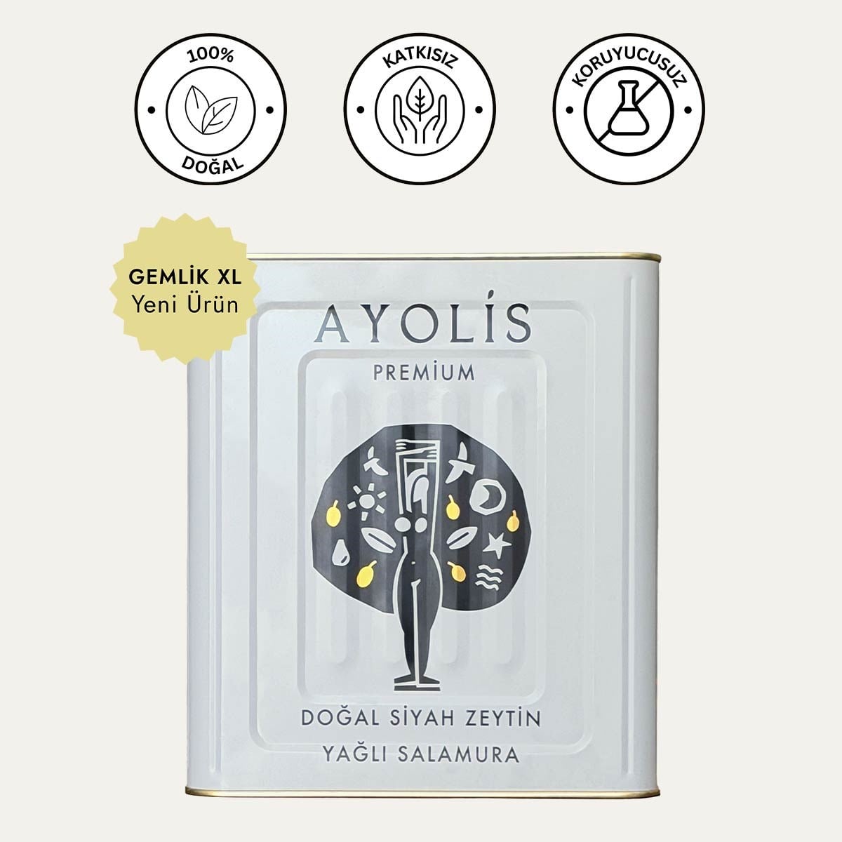 Ayolis Premium Gurme Yağlı Salamura Siyah Zeytin XL 10 kg ürün görseli