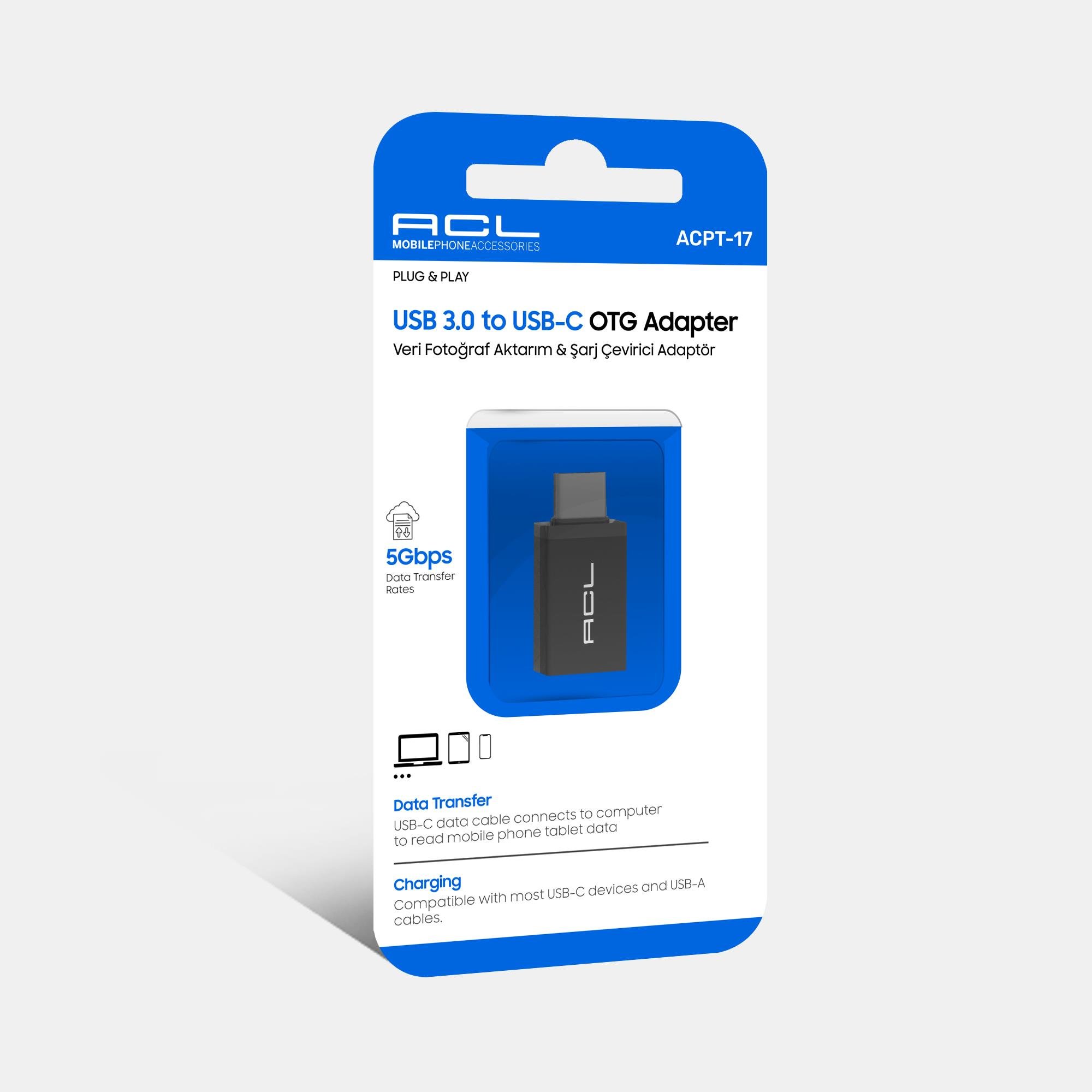 Acl Acpt-17 USB-A 3.0 OTG Dönüştürücü Adaptör