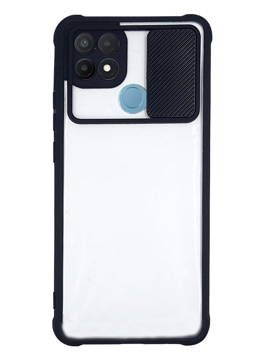 Kamera Sürgülü Kılıf Oppo A15S - Siyah