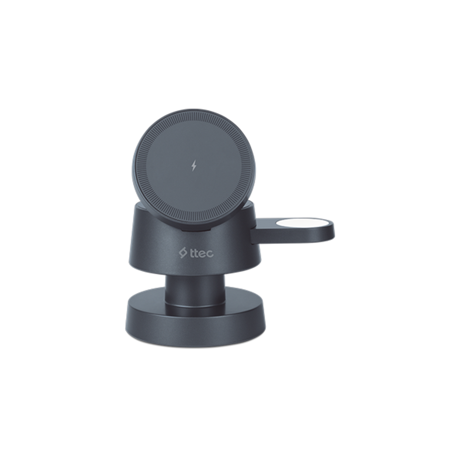 Ttec AirCharger Quattro Mini MagSafe Uyumlu 4'ü 1 Arada iPhone + Apple Watch + AirPods LED Aydınlatmalı Kablosuz Katlanabilir Şarj Standı