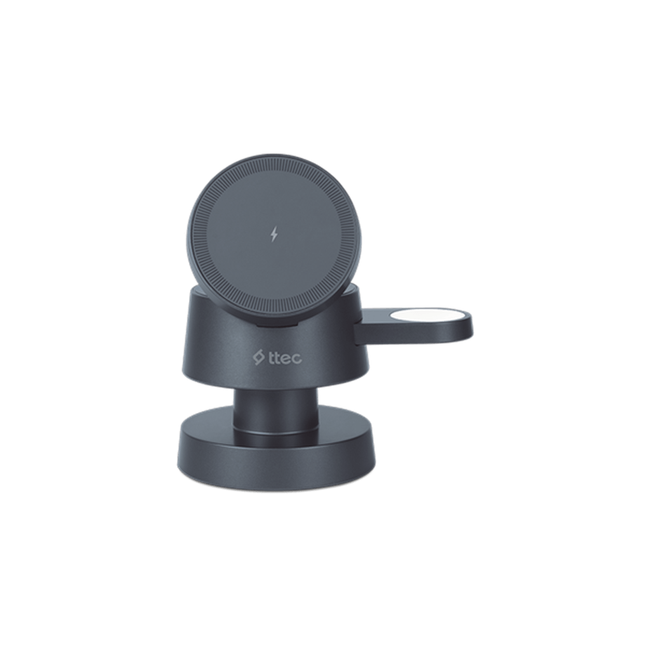Ttec AirCharger Quattro Mini MagSafe Uyumlu 4'ü 1 Arada iPhone + Apple Watch + AirPods LED Aydınlatmalı Kablosuz Katlanabilir Şarj Standı