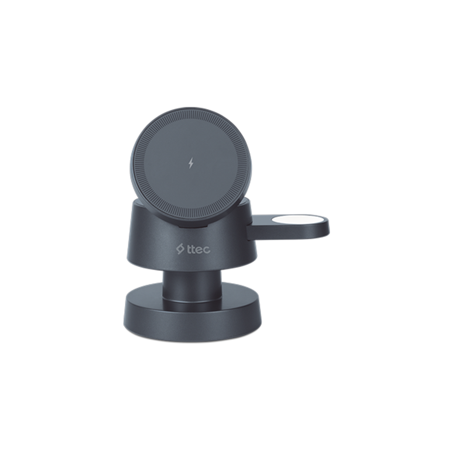Ttec AirCharger Quattro Mini MagSafe Uyumlu 4'ü 1 Arada iPhone + Apple Watch + AirPods LED Aydınlatmalı Kablosuz Katlanabilir Şarj Standı