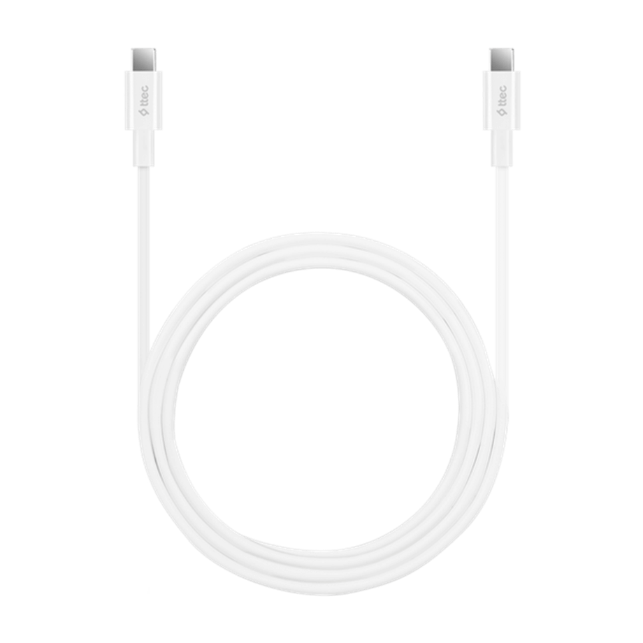 Ttec USB-C-USB-C 150cm 100W PD/QC Hızlı Şarj/Data Kablosu Beyaz