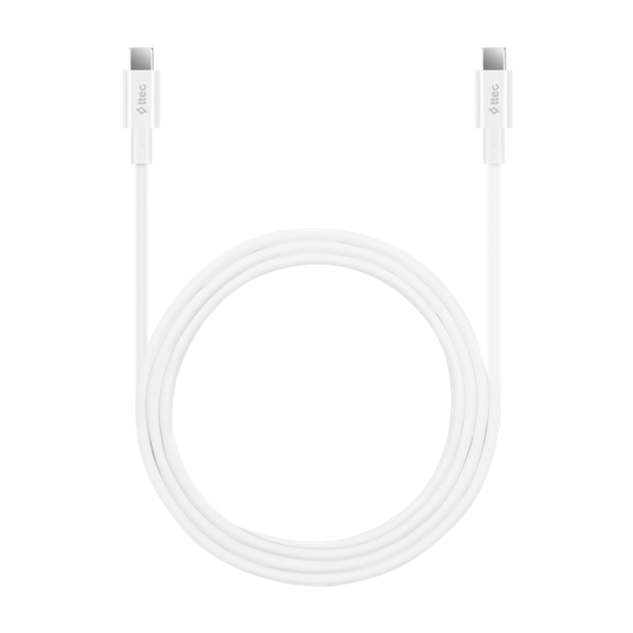 Ttec USB-C-USB-C 150cm 100W PD/QC Hızlı Şarj/Data Kablosu Beyaz
