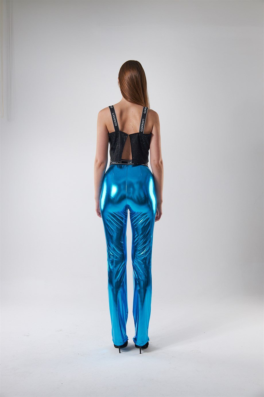 Metallic Turquoise Pants