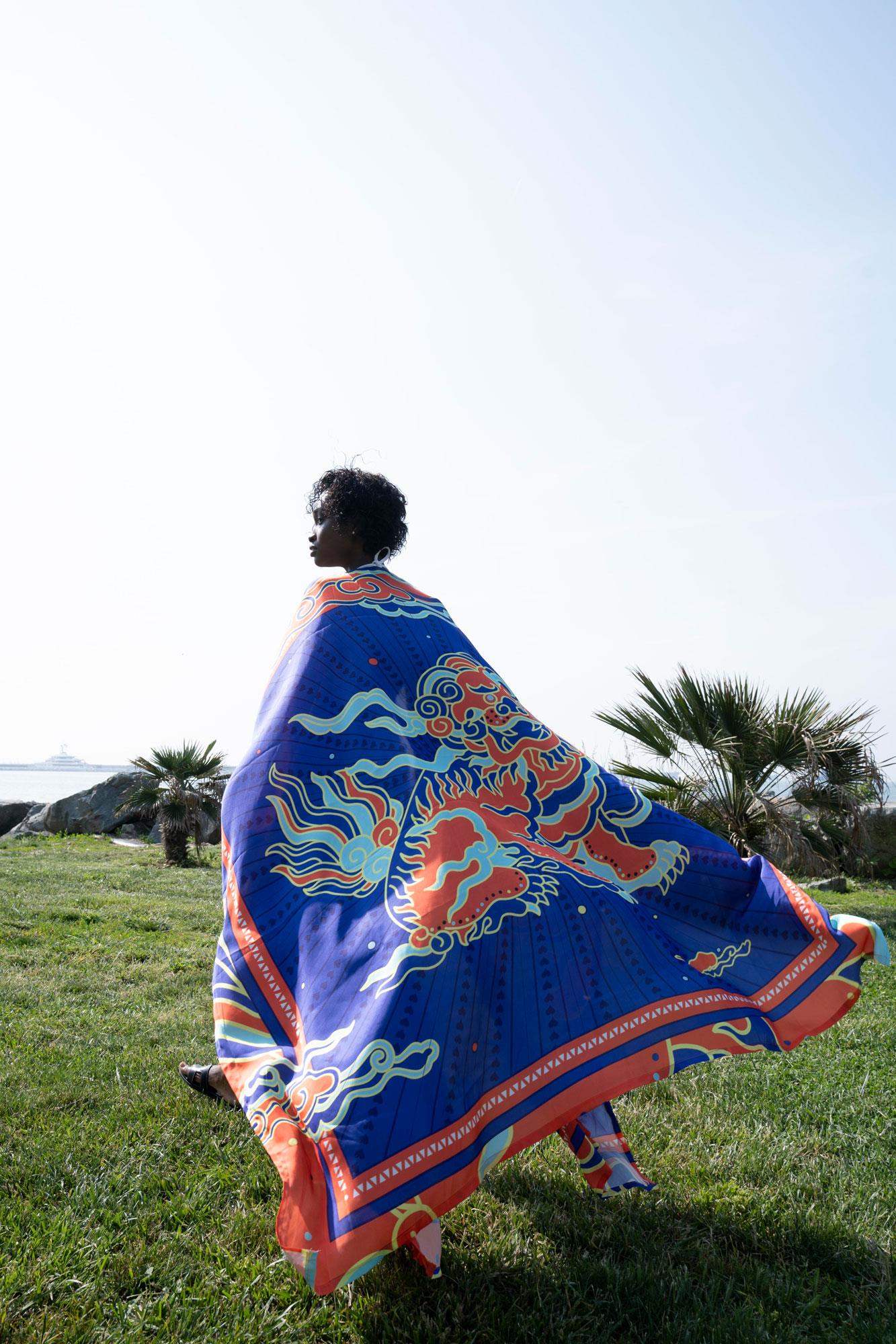 Riparian Saten Kimono