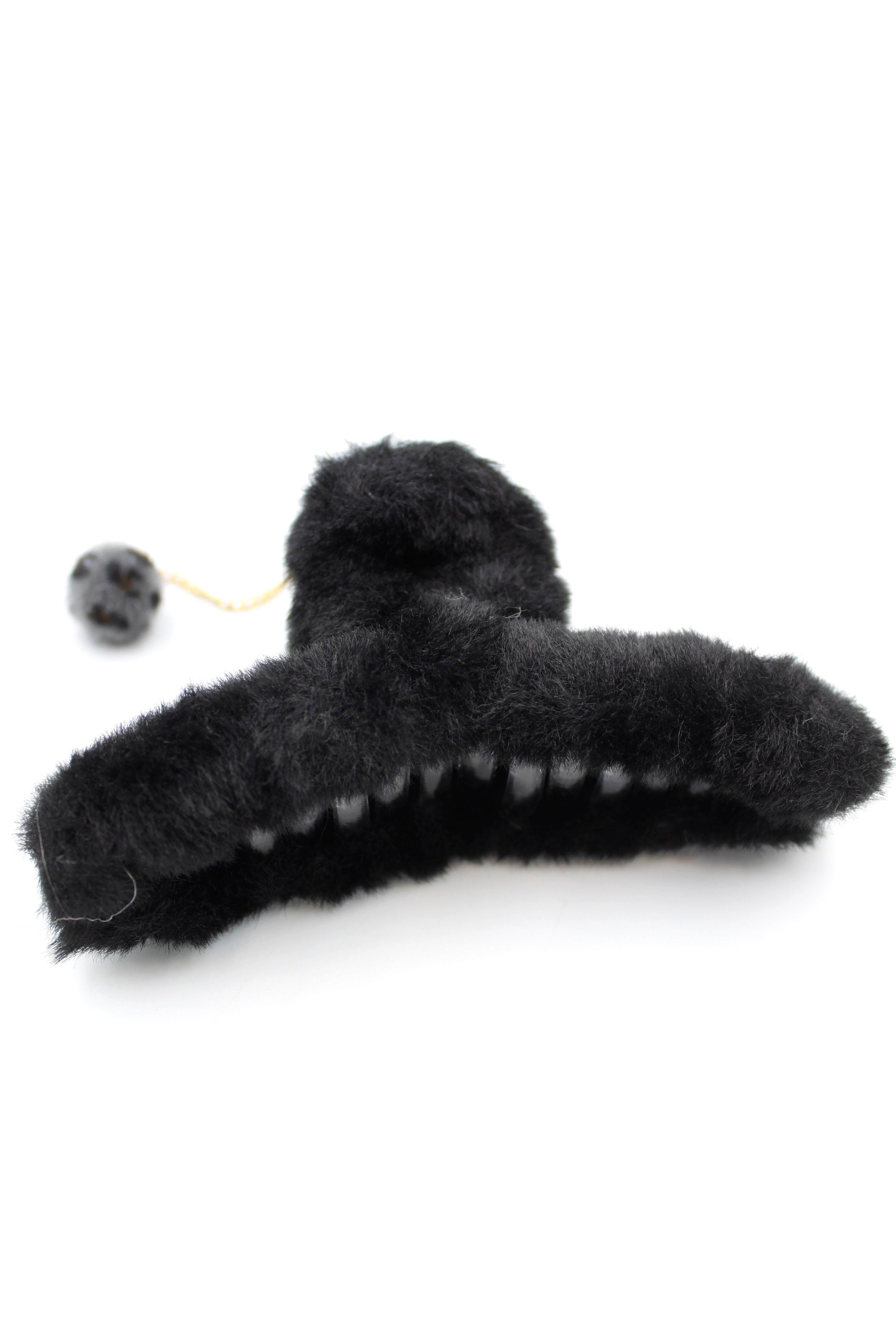 12'li Zincirli Peluş Toka - Siyah