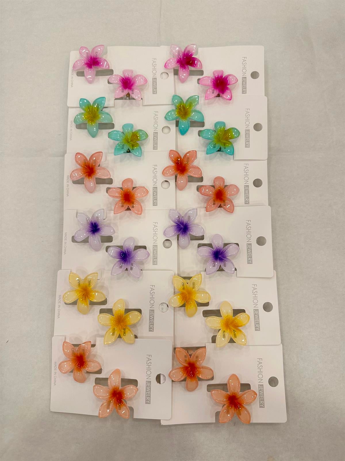 24'lü Plumeria Çiçek Pens Toka (Orta BOY) - ÇOK RENKLİ