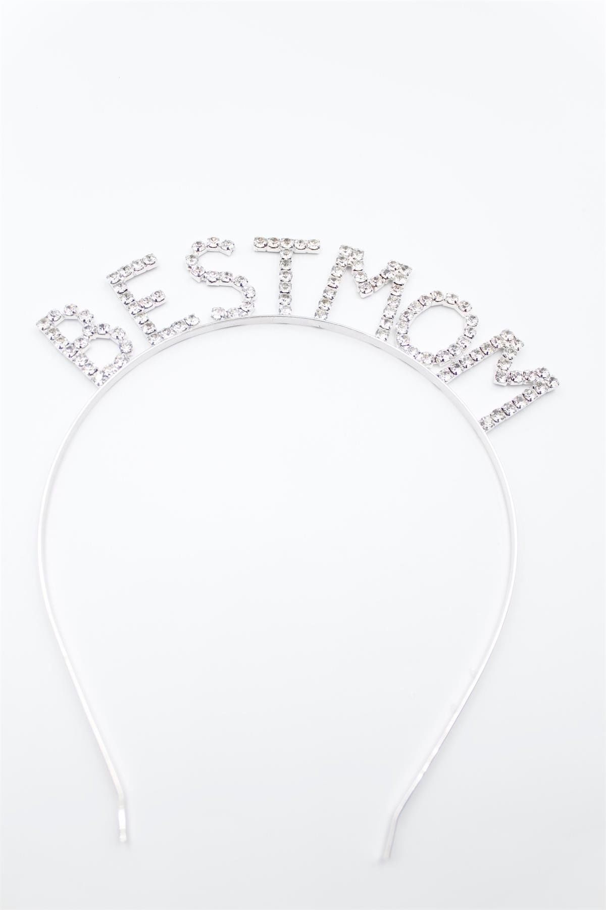 Best Mom Taşlı Taç - Gümüş