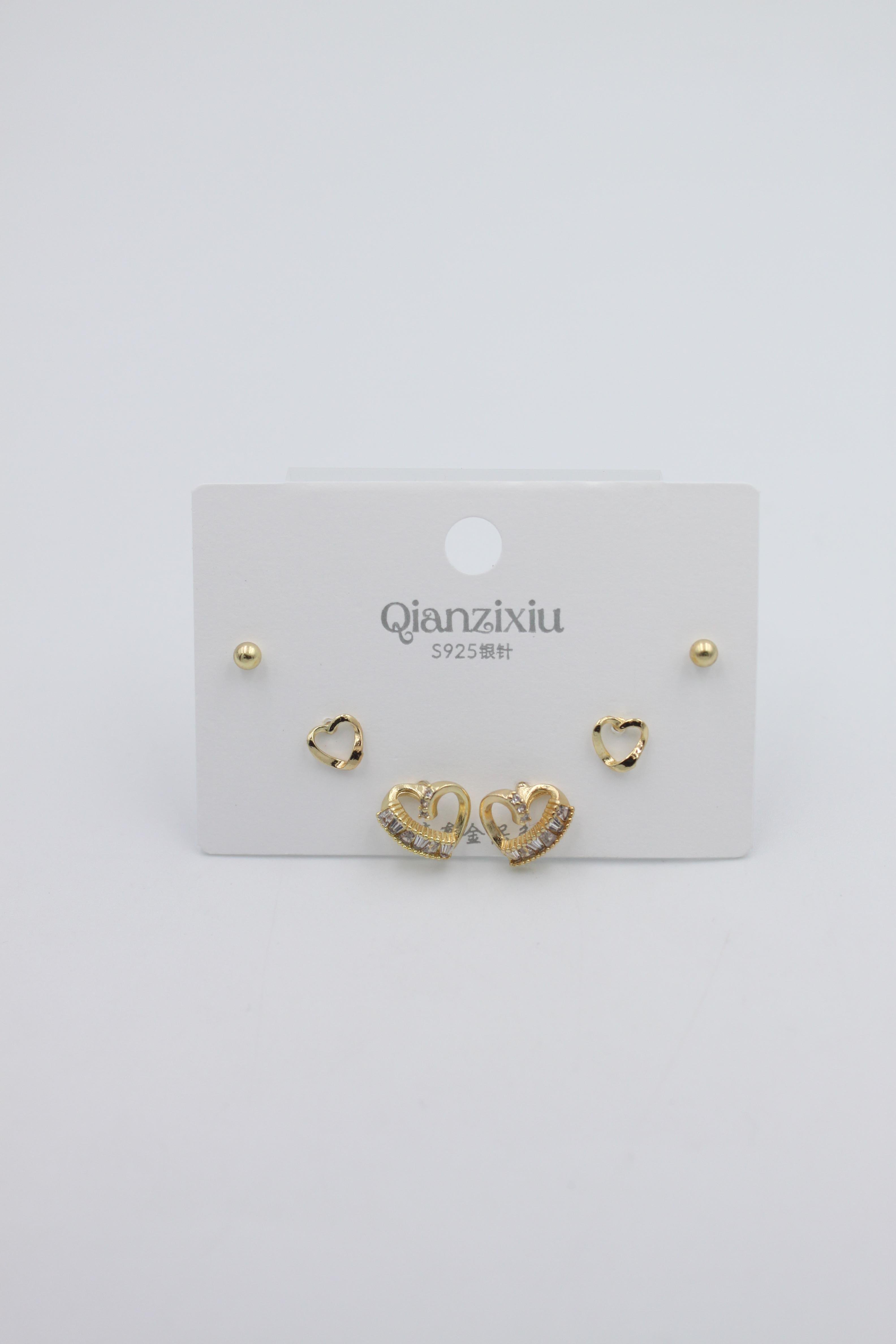 Çoklu Set Küpe - Altın