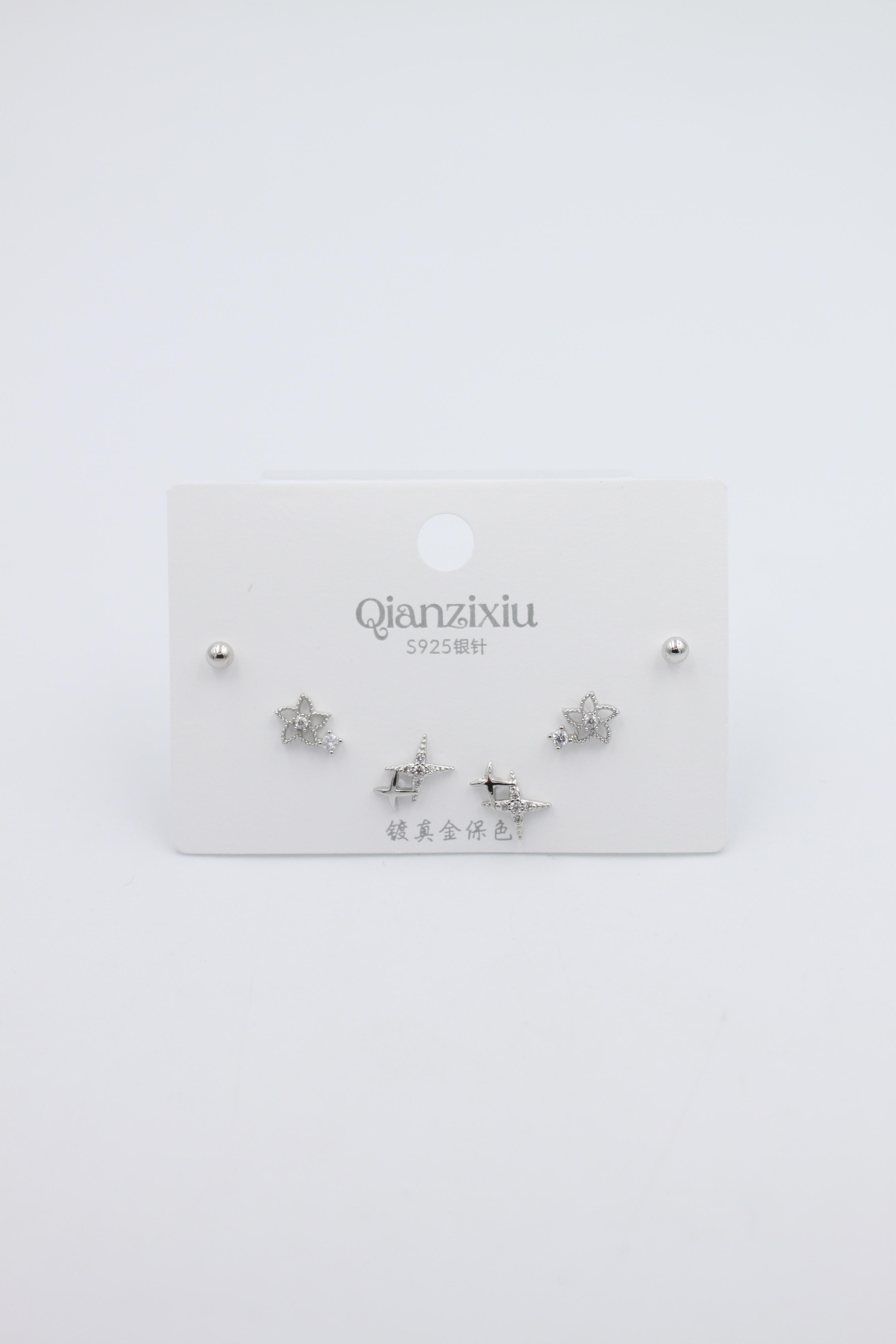 Çoklu Set Küpe - Gümüş