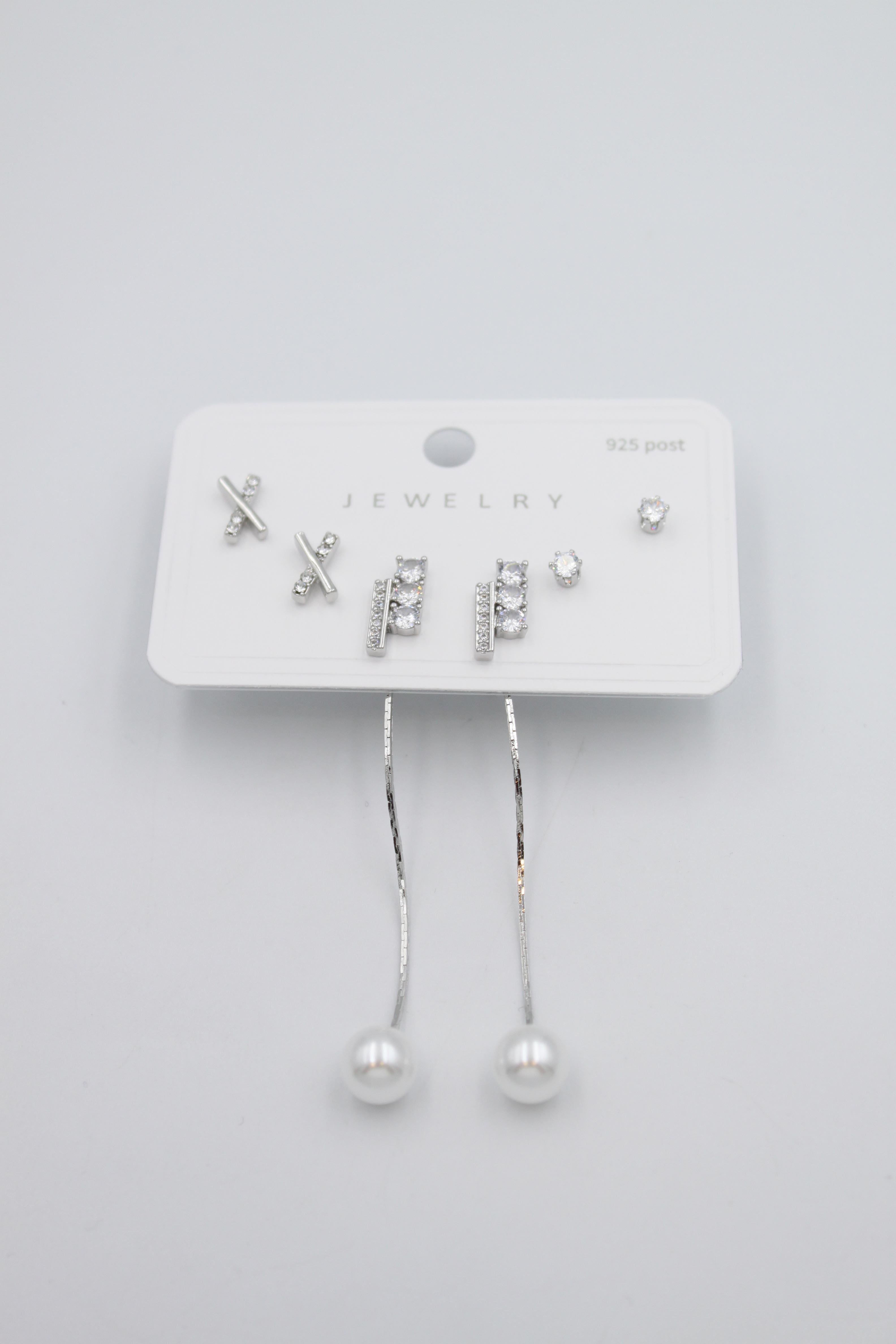 Çoklu Set Küpe - Gümüş