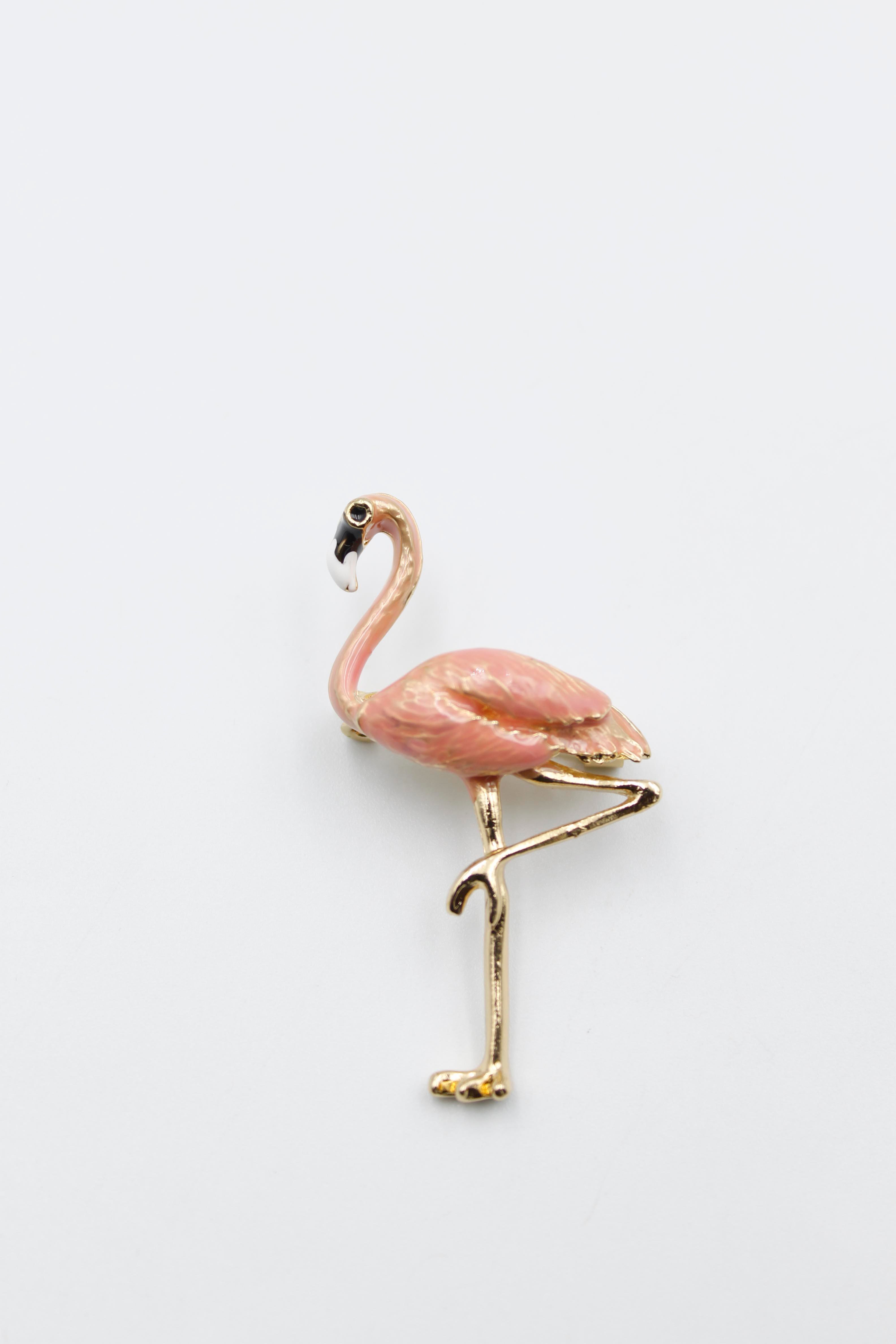 Flamingo Broş - Pembe