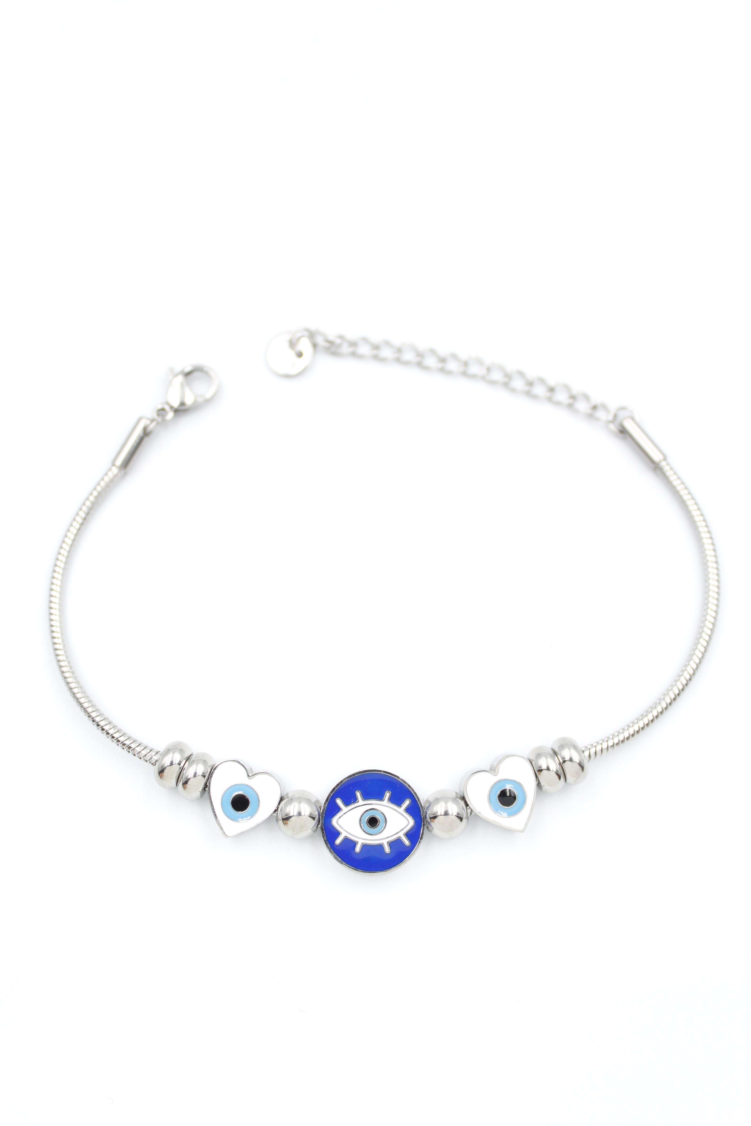 Göz Charm Bileklik - Gümüş