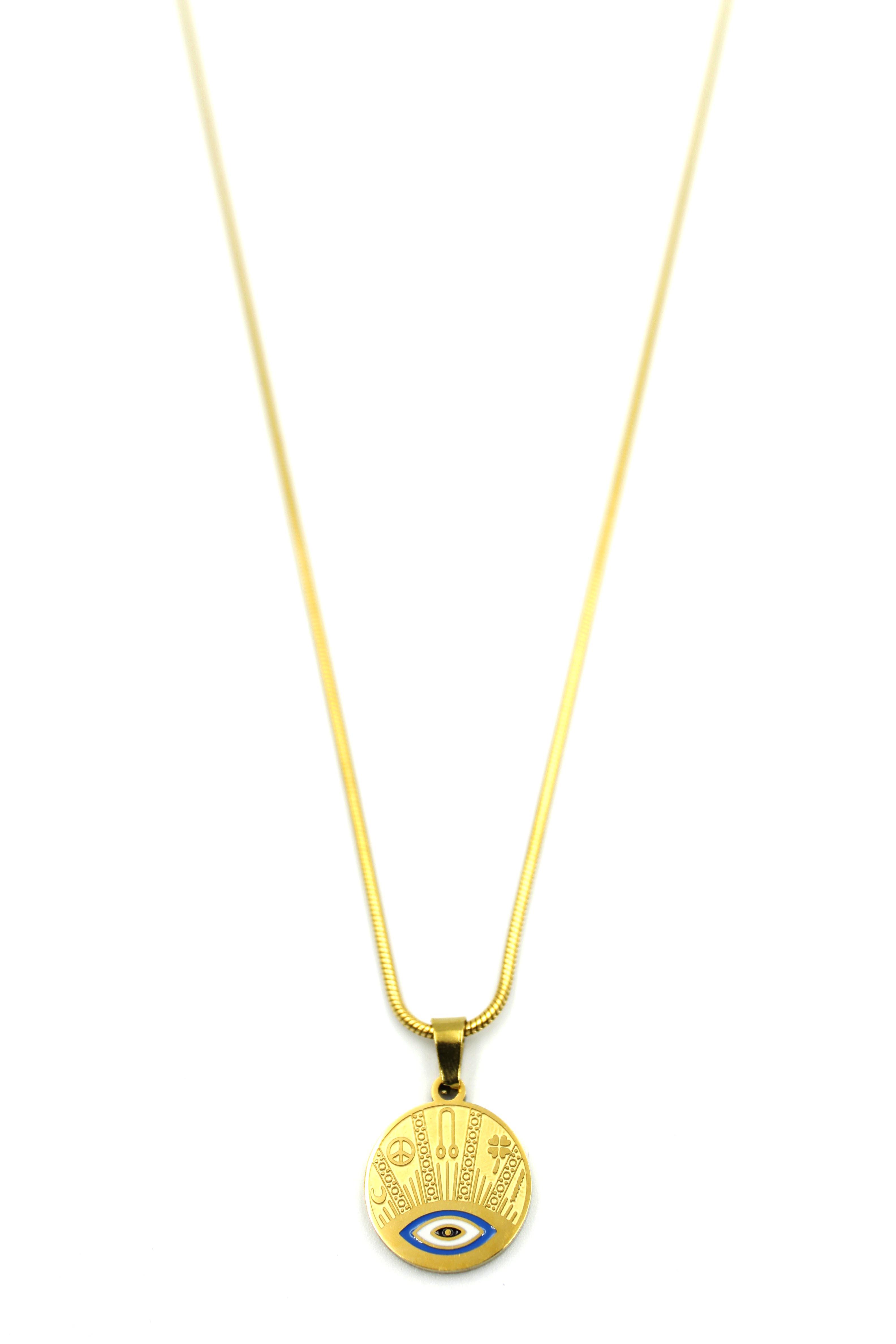 Göz Kolye - 60 cm - Altın