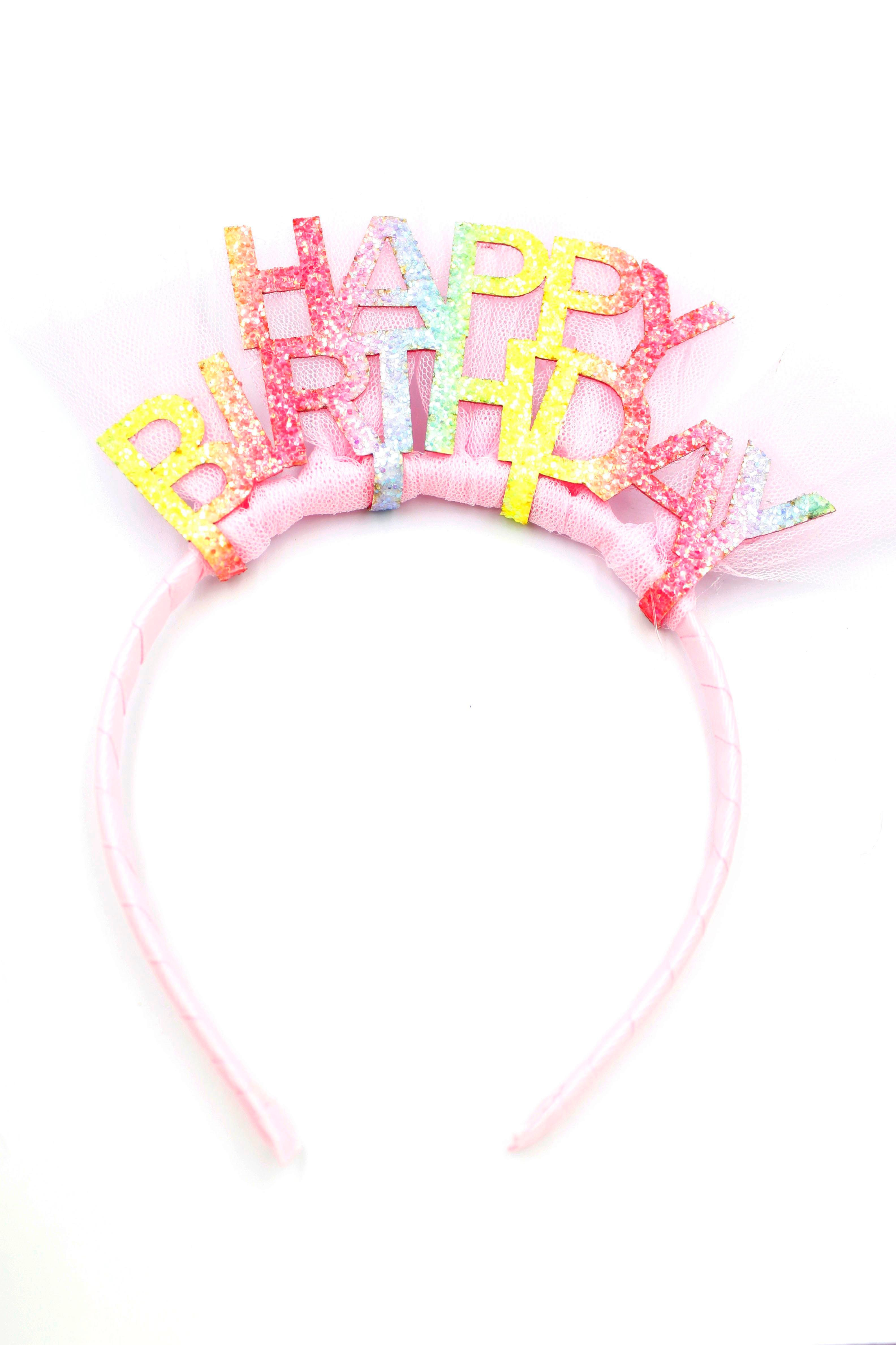 Happy Birthday Taç - Açık Pembe