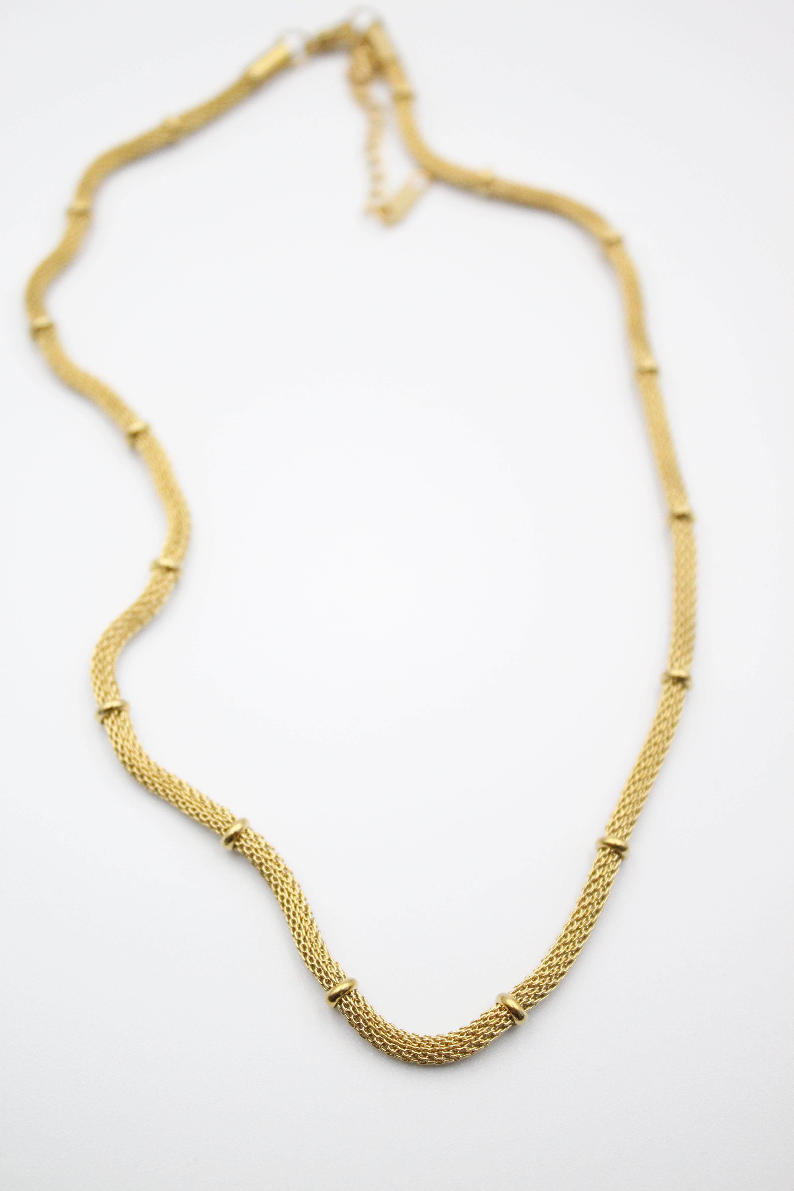 Hasır Zincir Kolye - 45cm - Altın