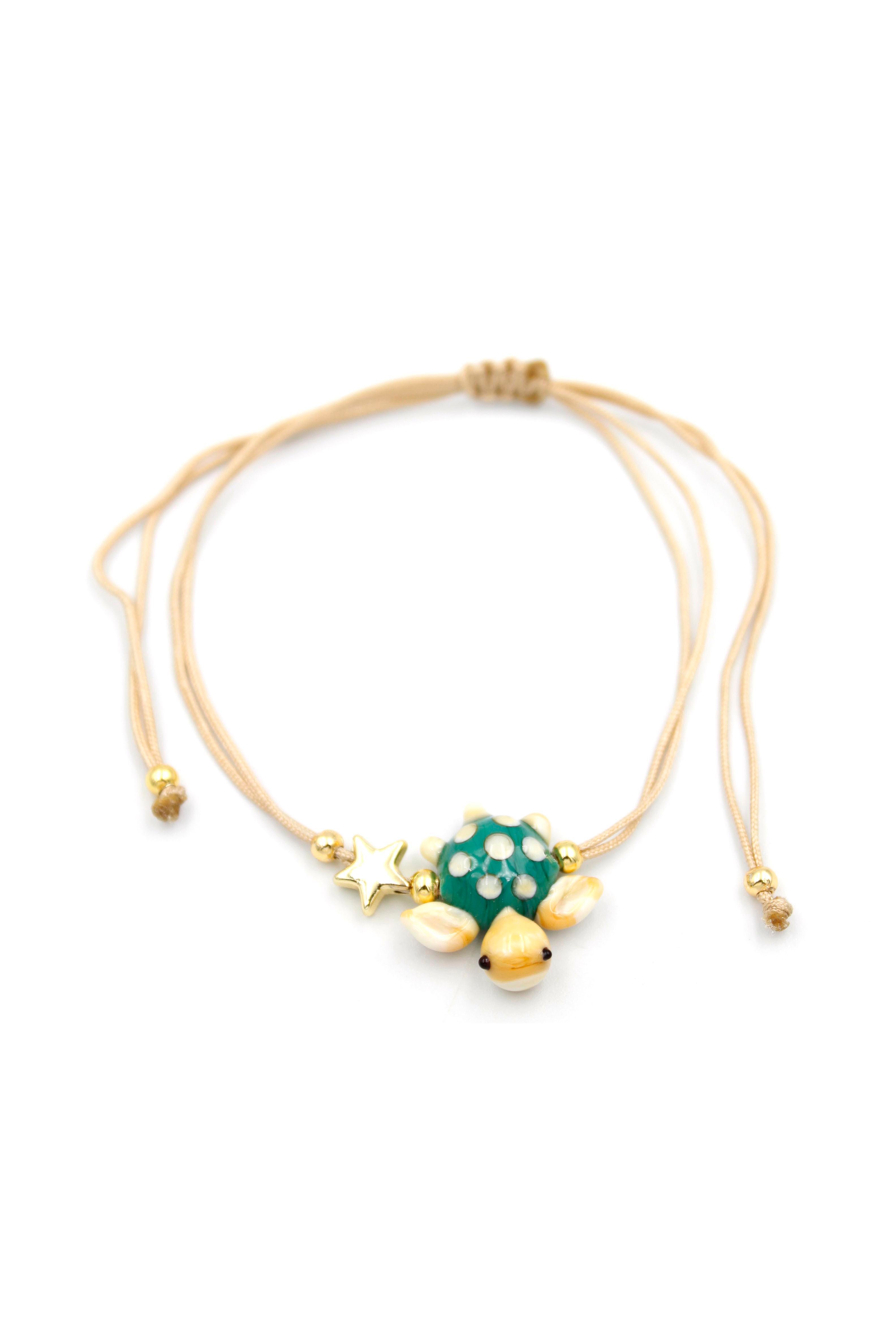 Kaplumbağa İp Bileklik - Bej