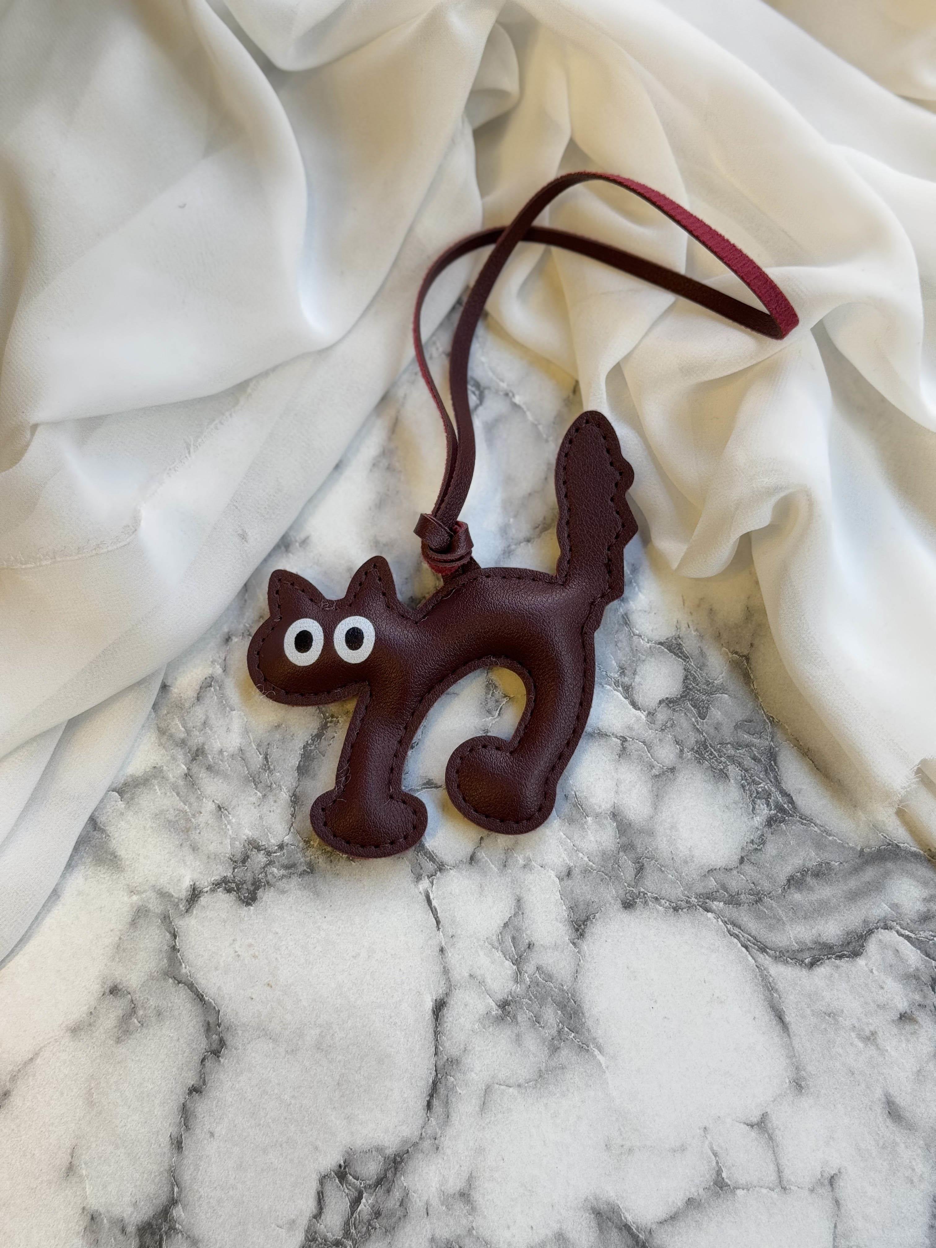 Kedi Çanta Süsü - Bordo