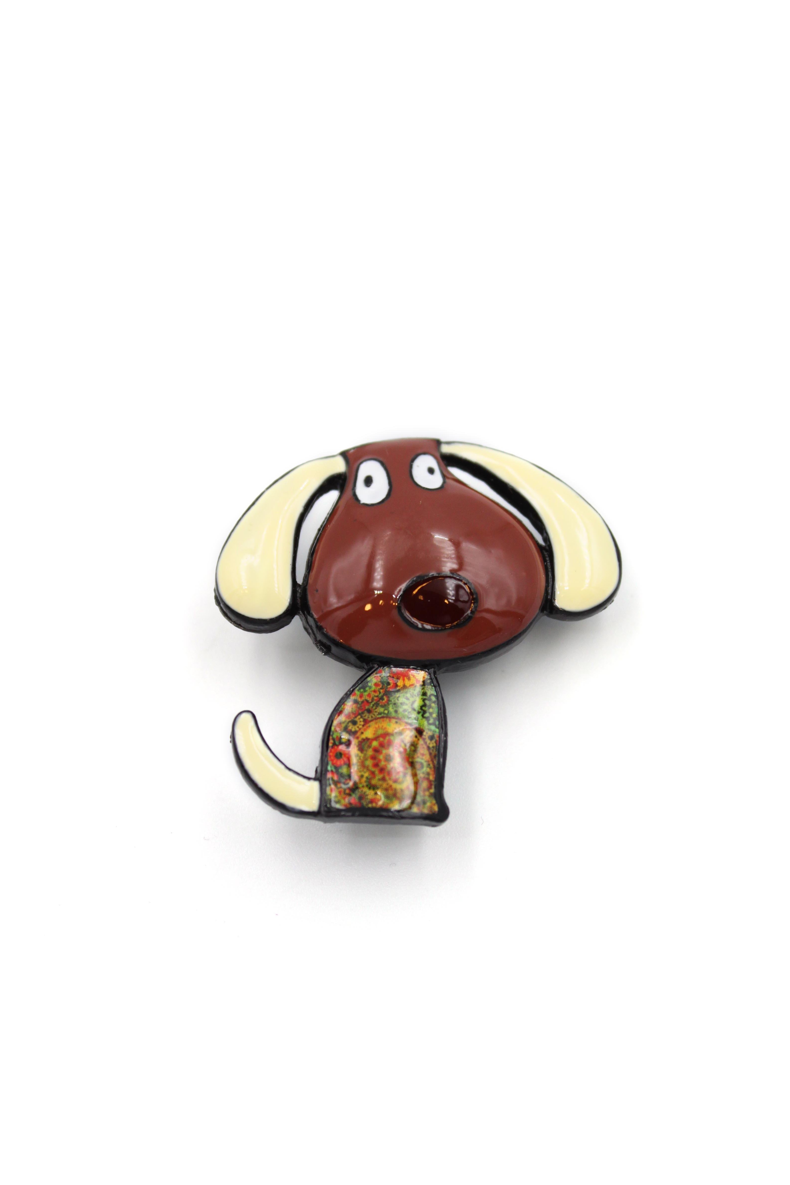 Köpek Broş - Kahverengi