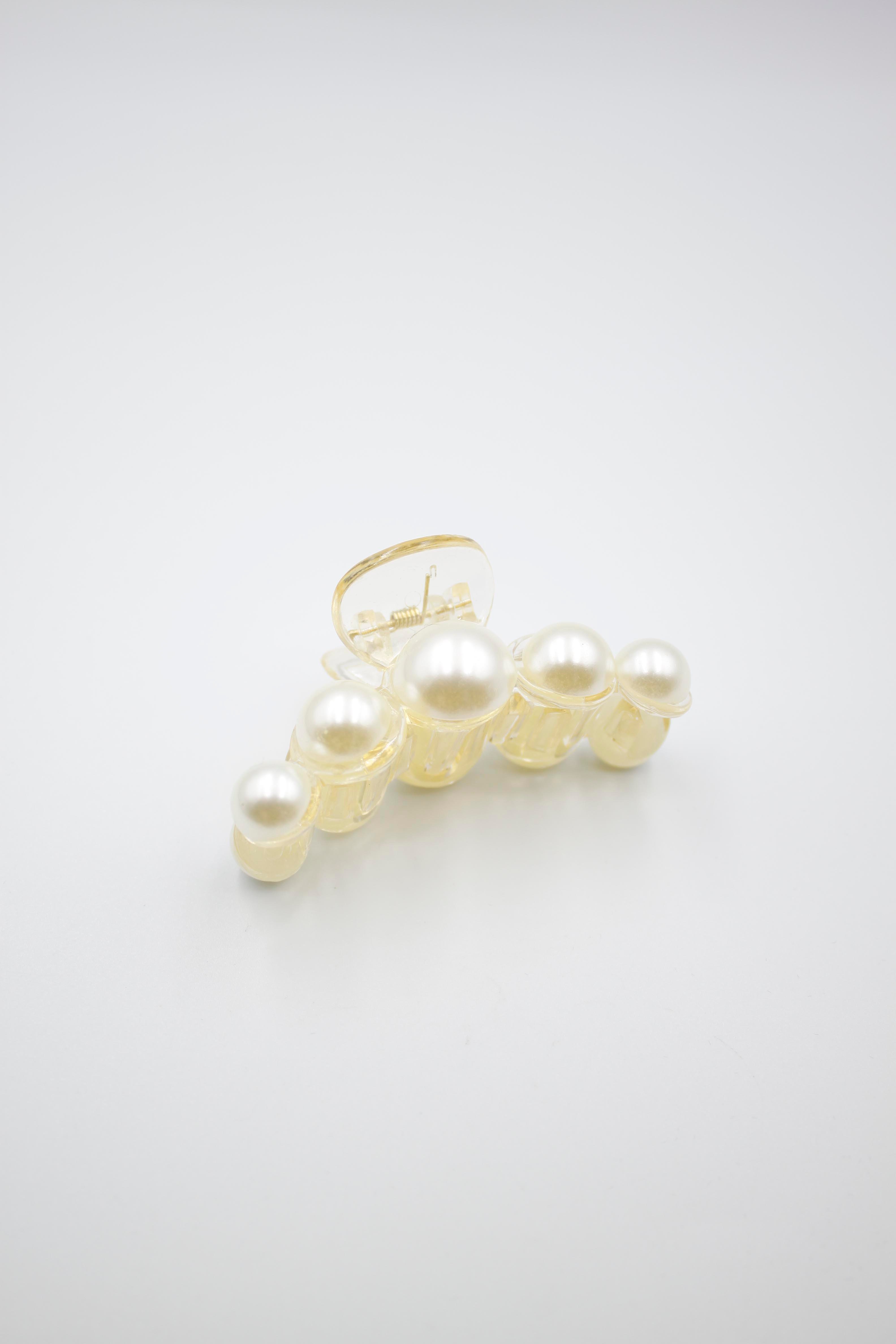 Küçük İncili Tırmık Toka-7cm - Beyaz