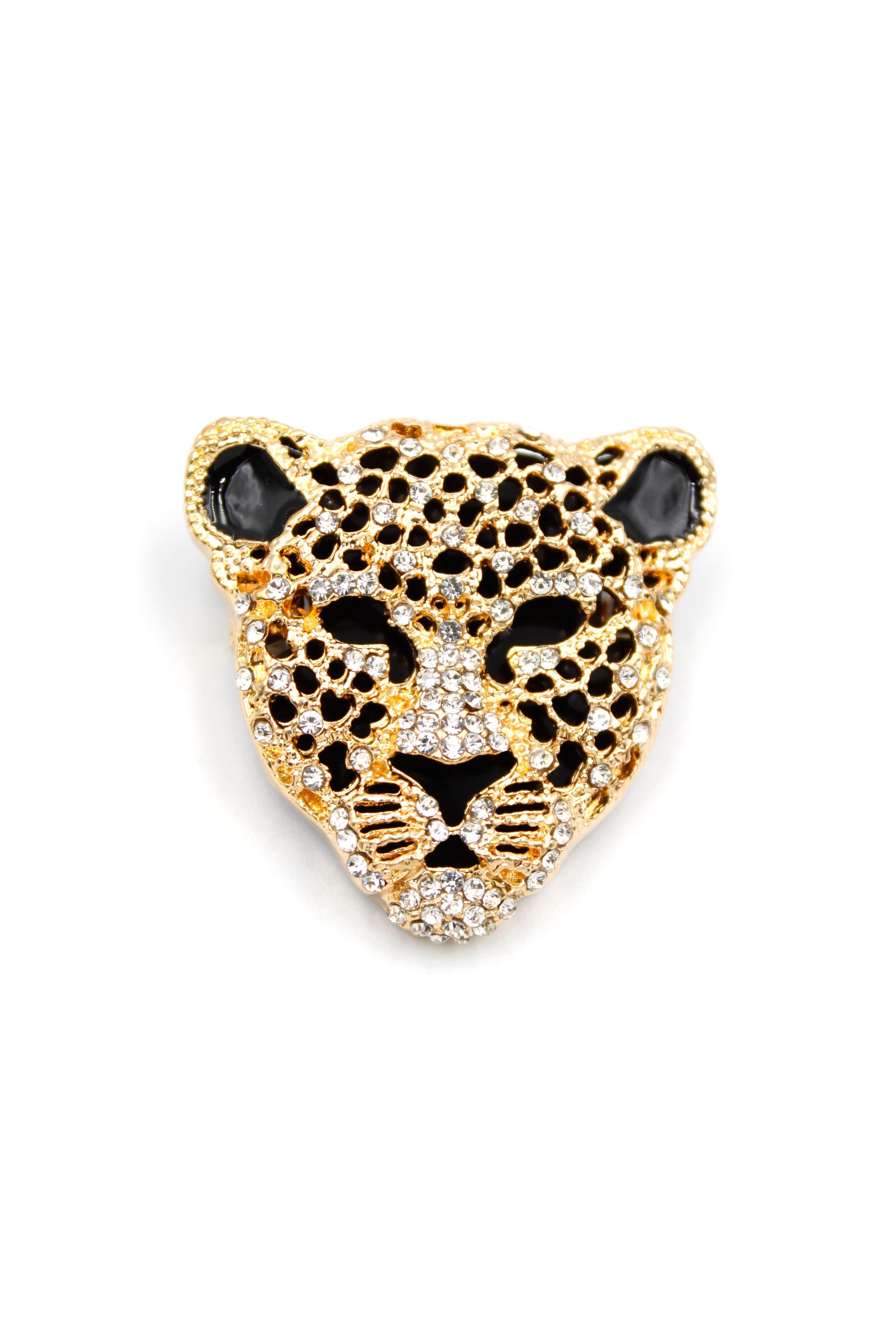 Leopar Broş - Altın