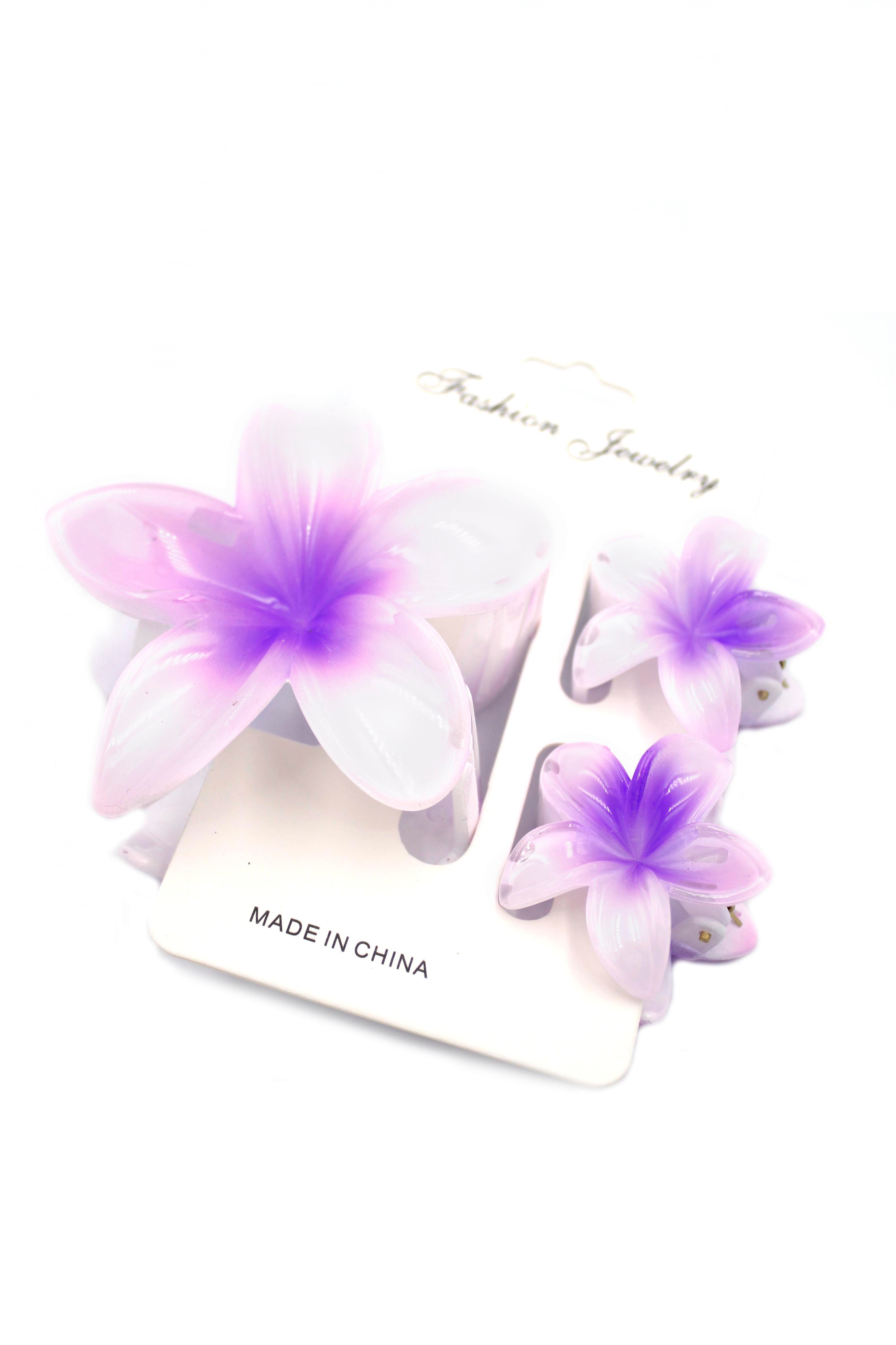 Lotus Set Tırmık Toka - Mor