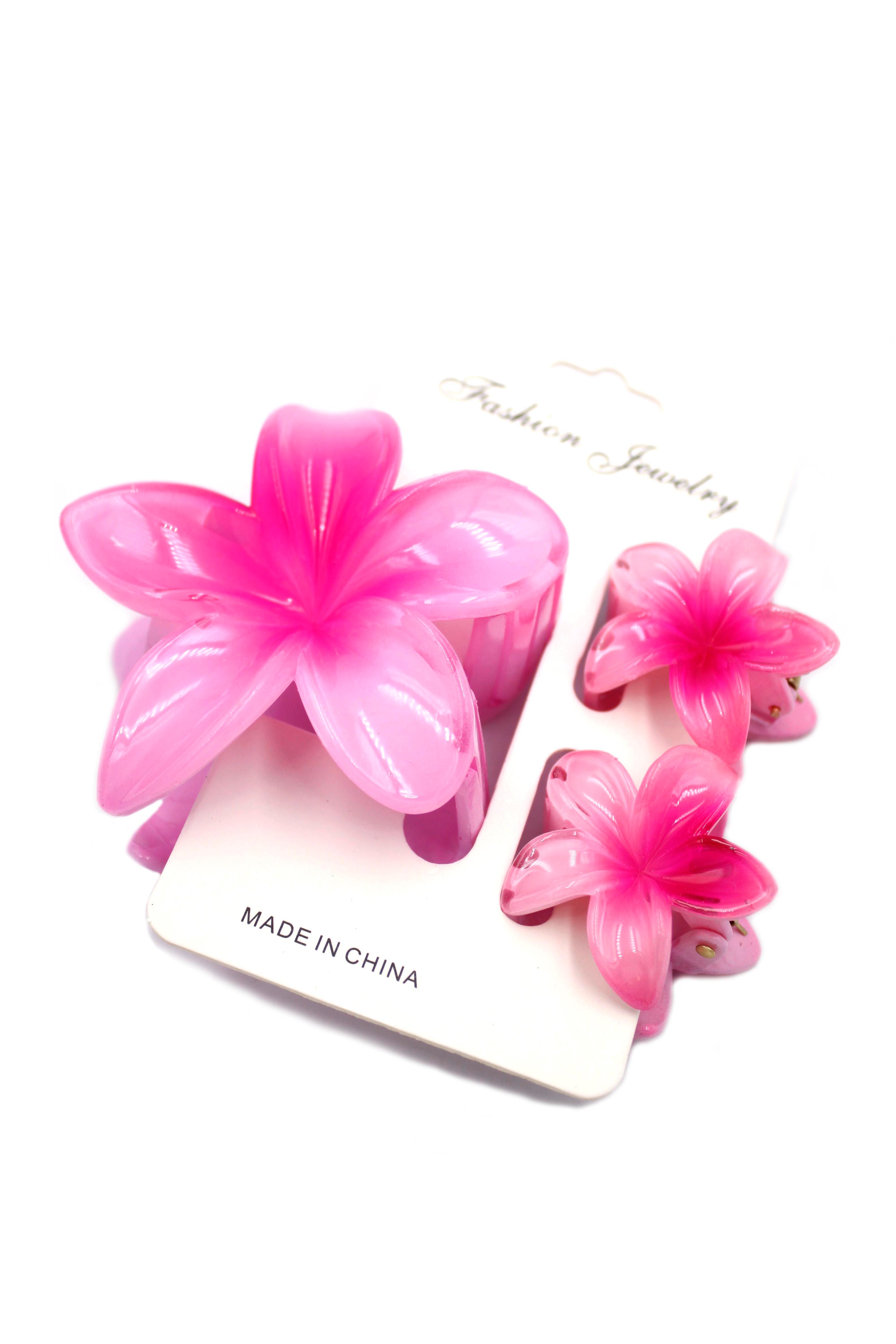 Lotus Set Tırmık Toka - Pembe