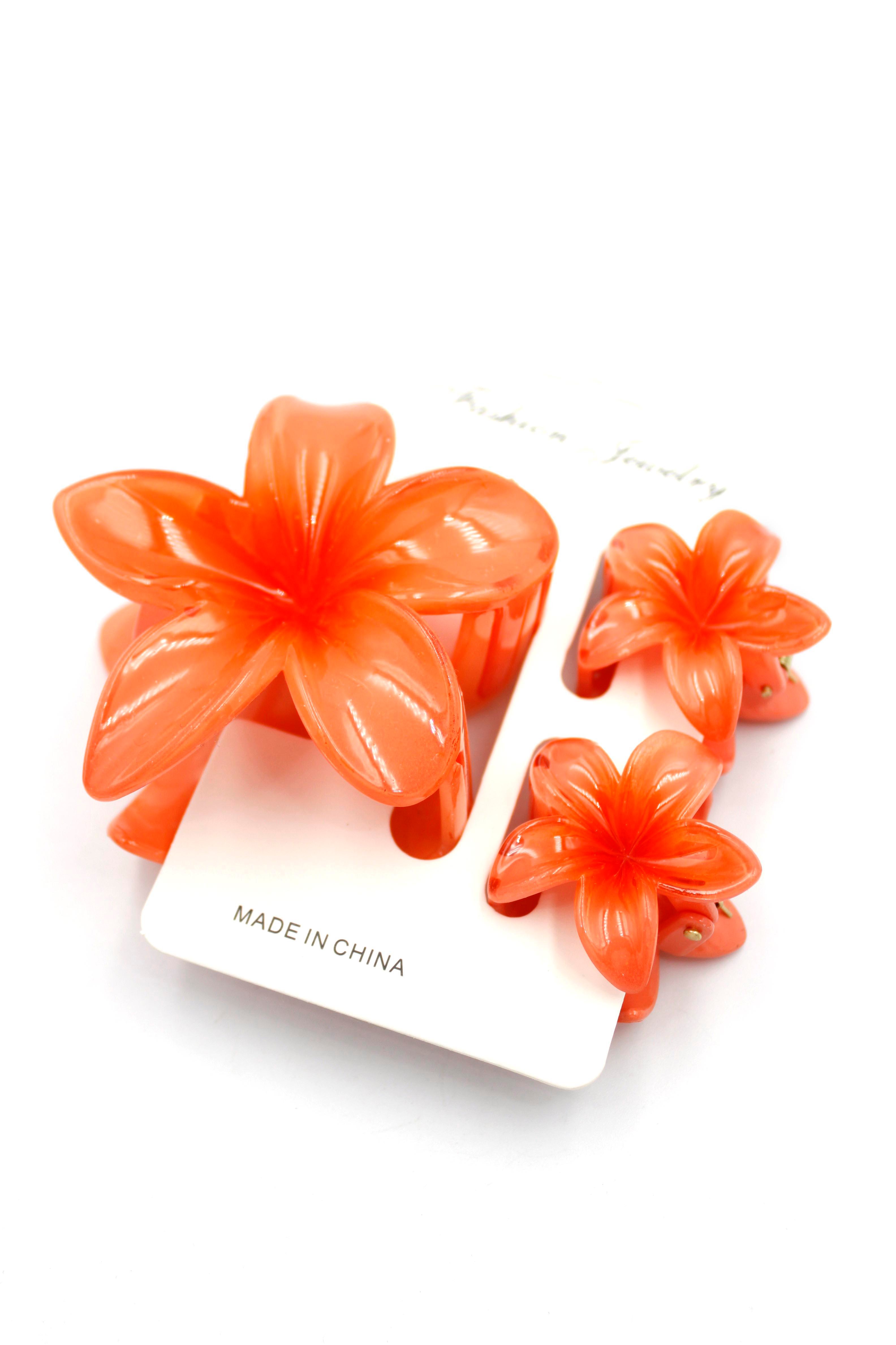 Lotus Set Tırmık Toka - Turuncu