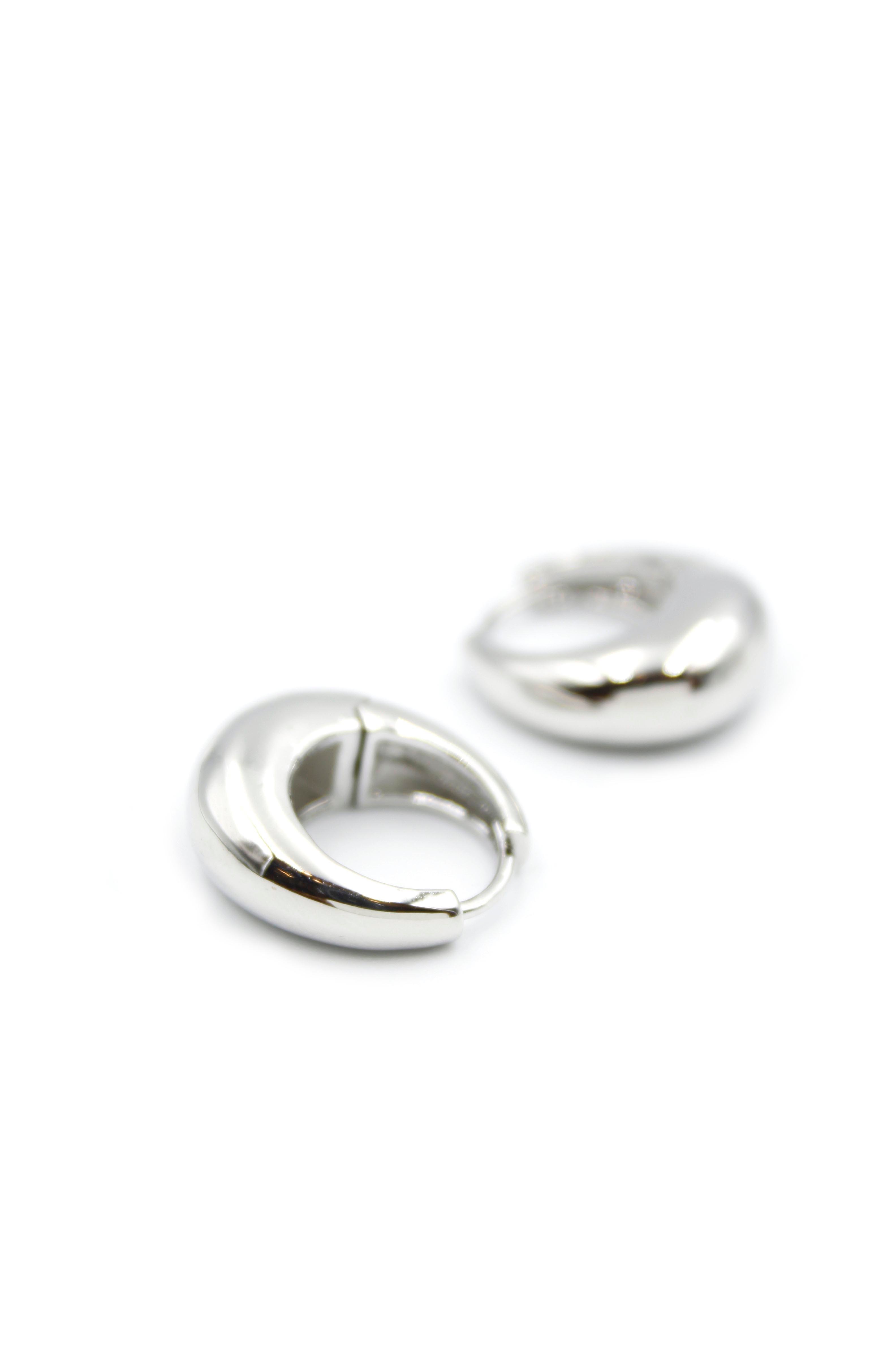 Oval Halka Küpe - Gümüş