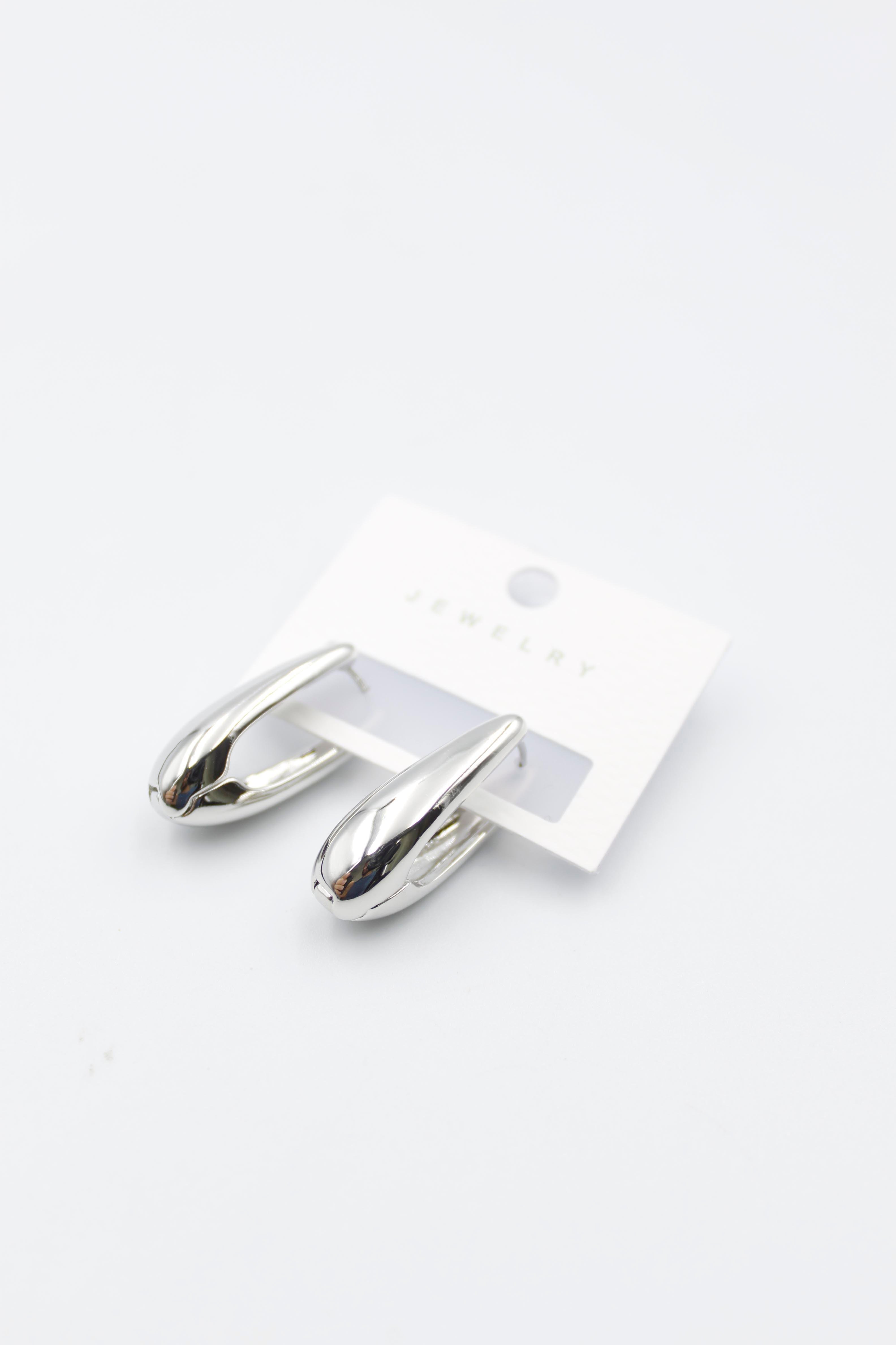 Oval Küpe - Gümüş