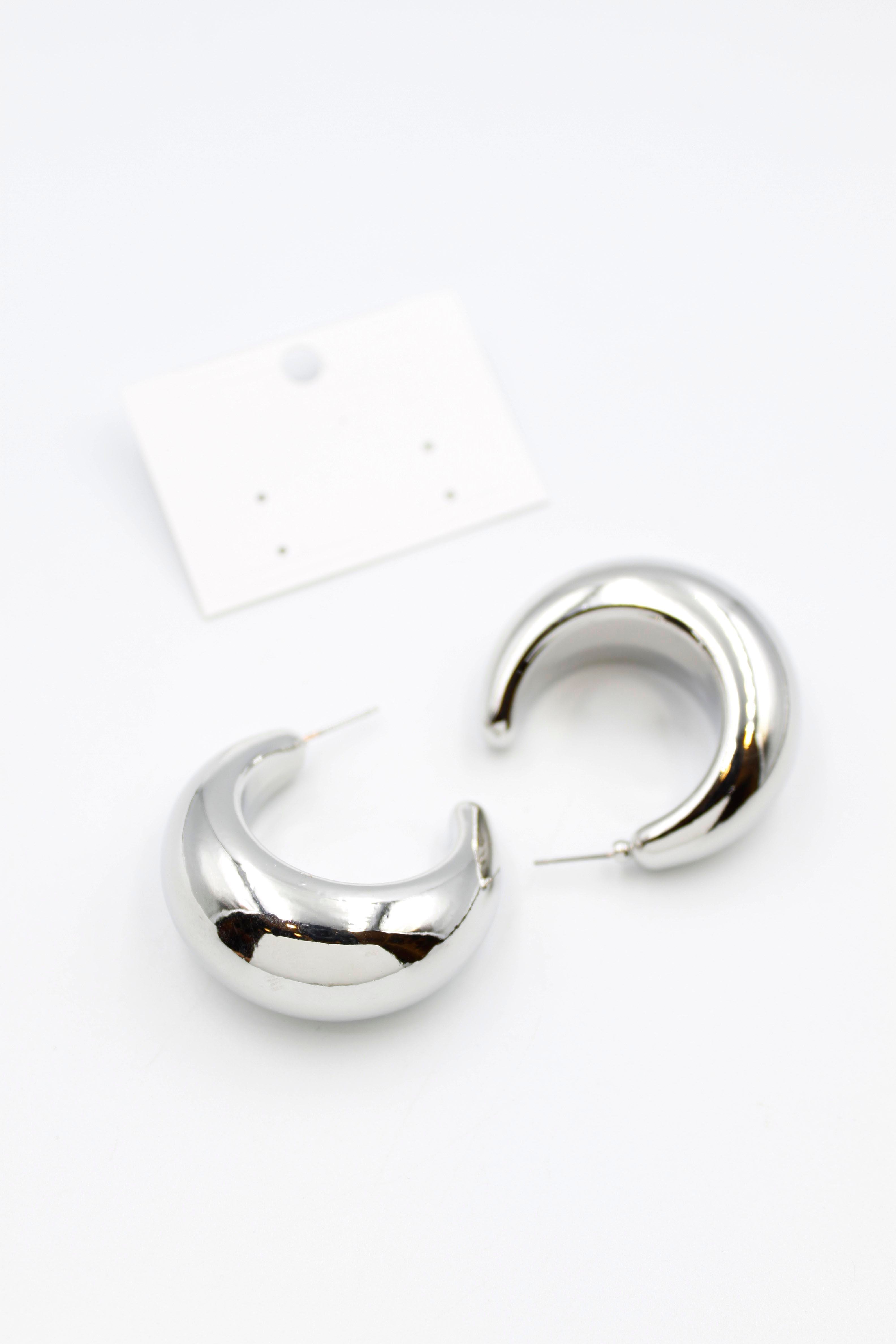 Oval Küpe - Gümüş