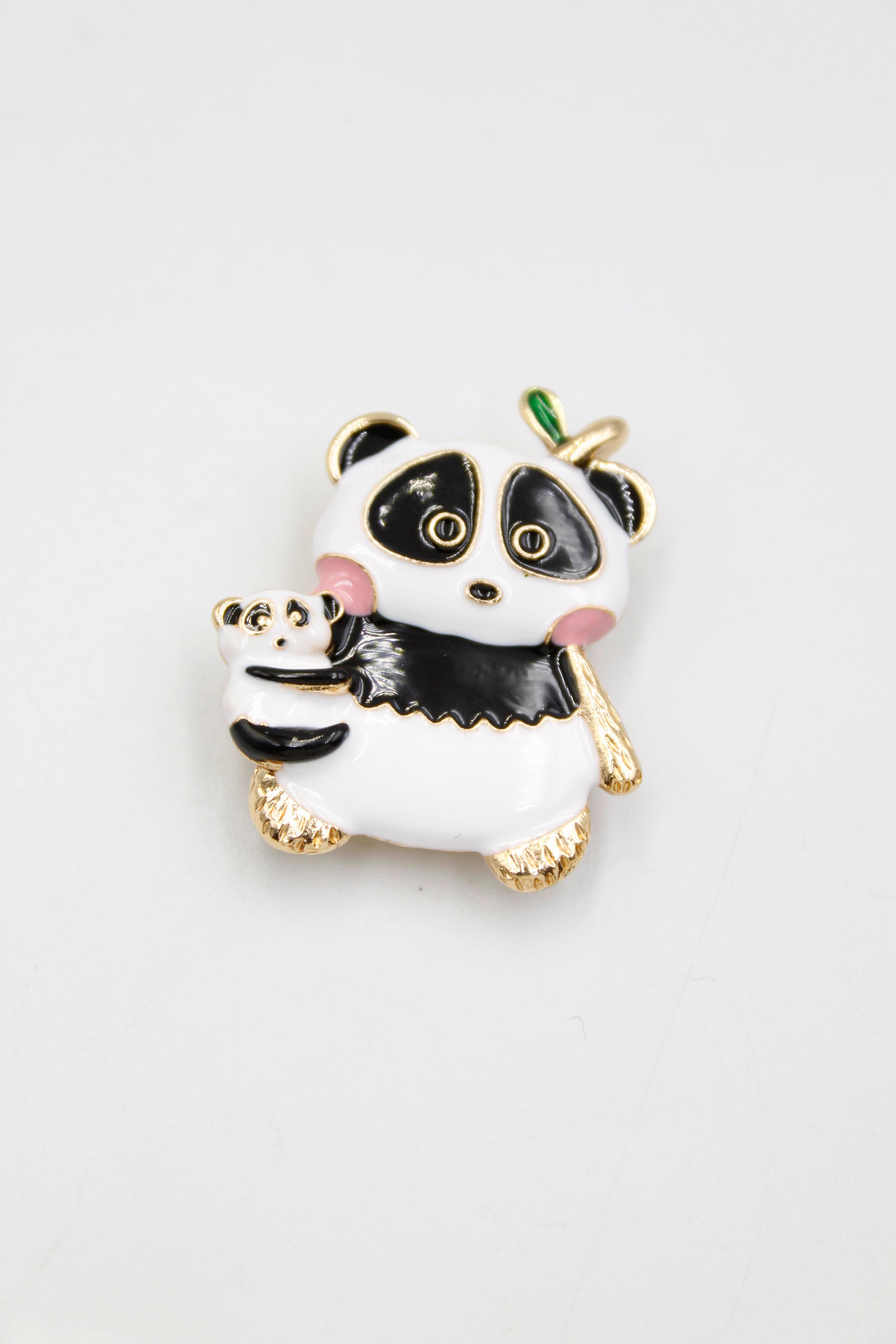 Panda Broş - Beyaz