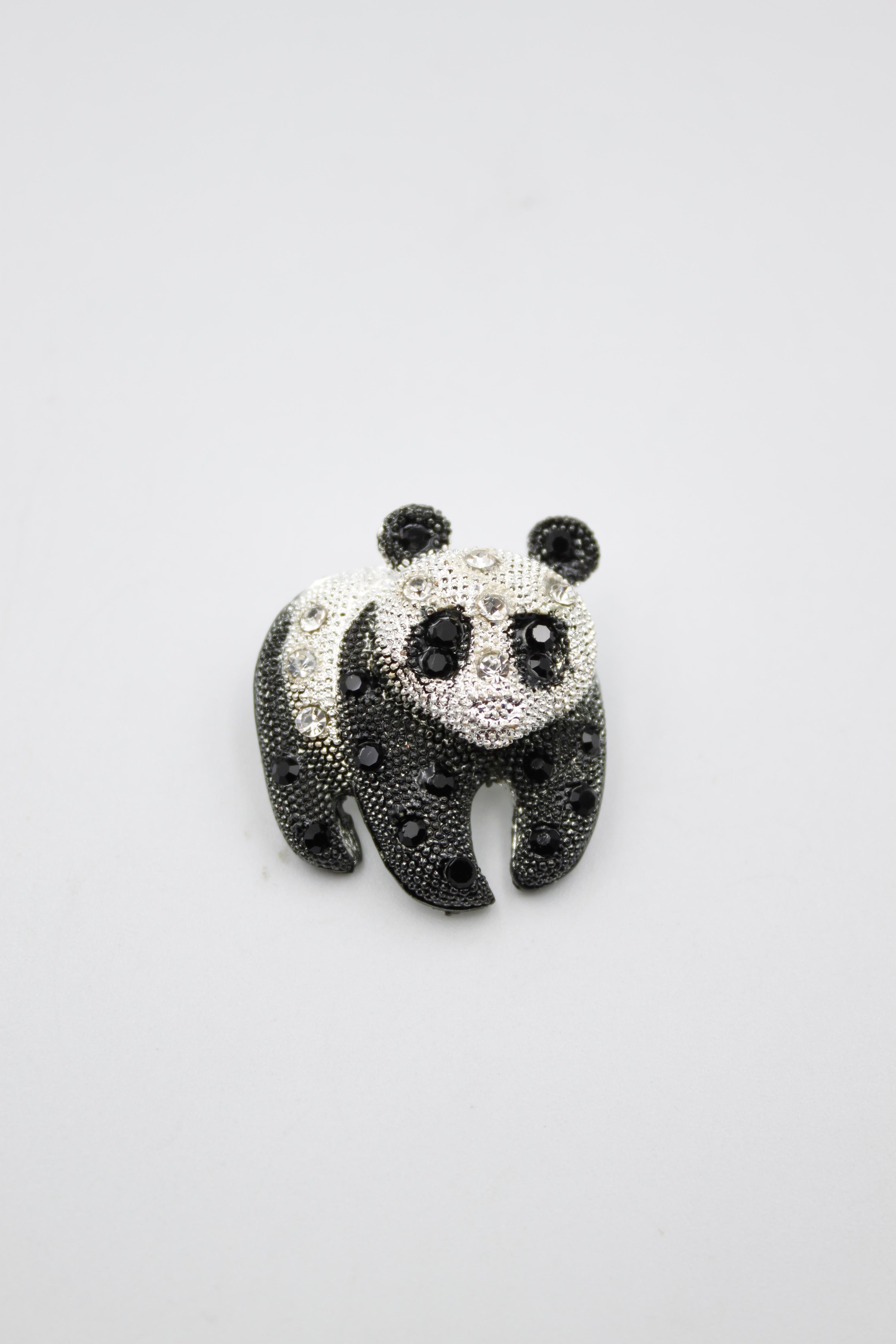 Panda Broş - Siyah