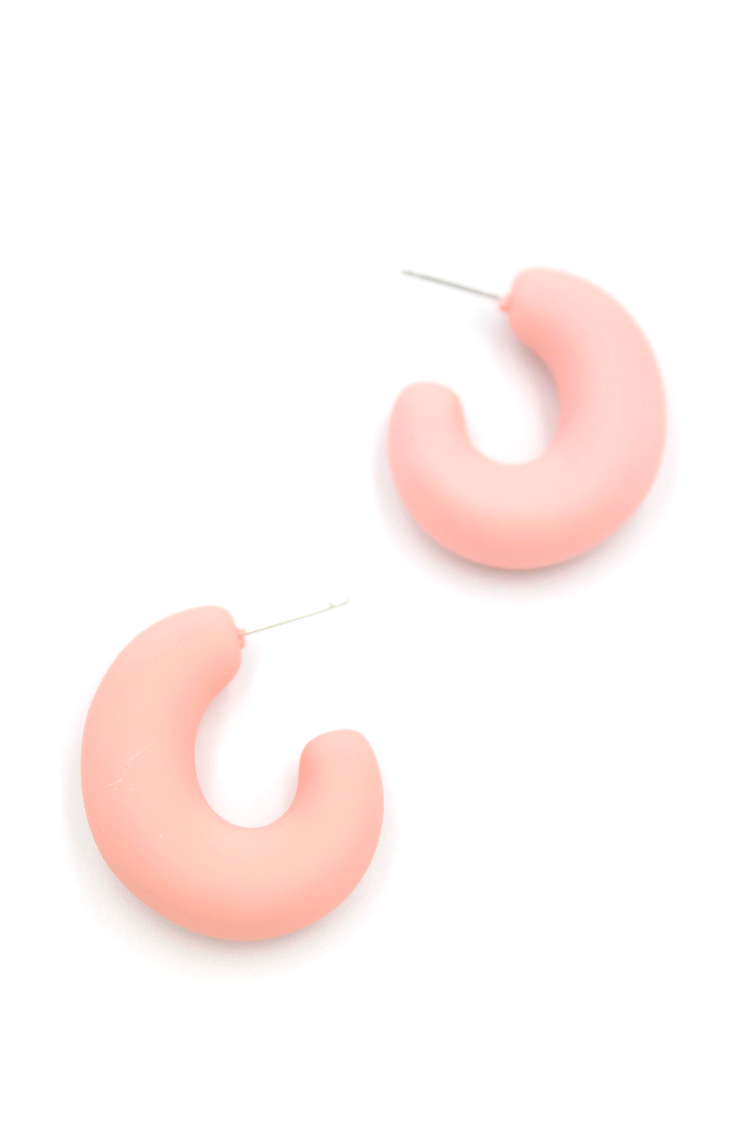 Pastel Halka Küpe - Pembe