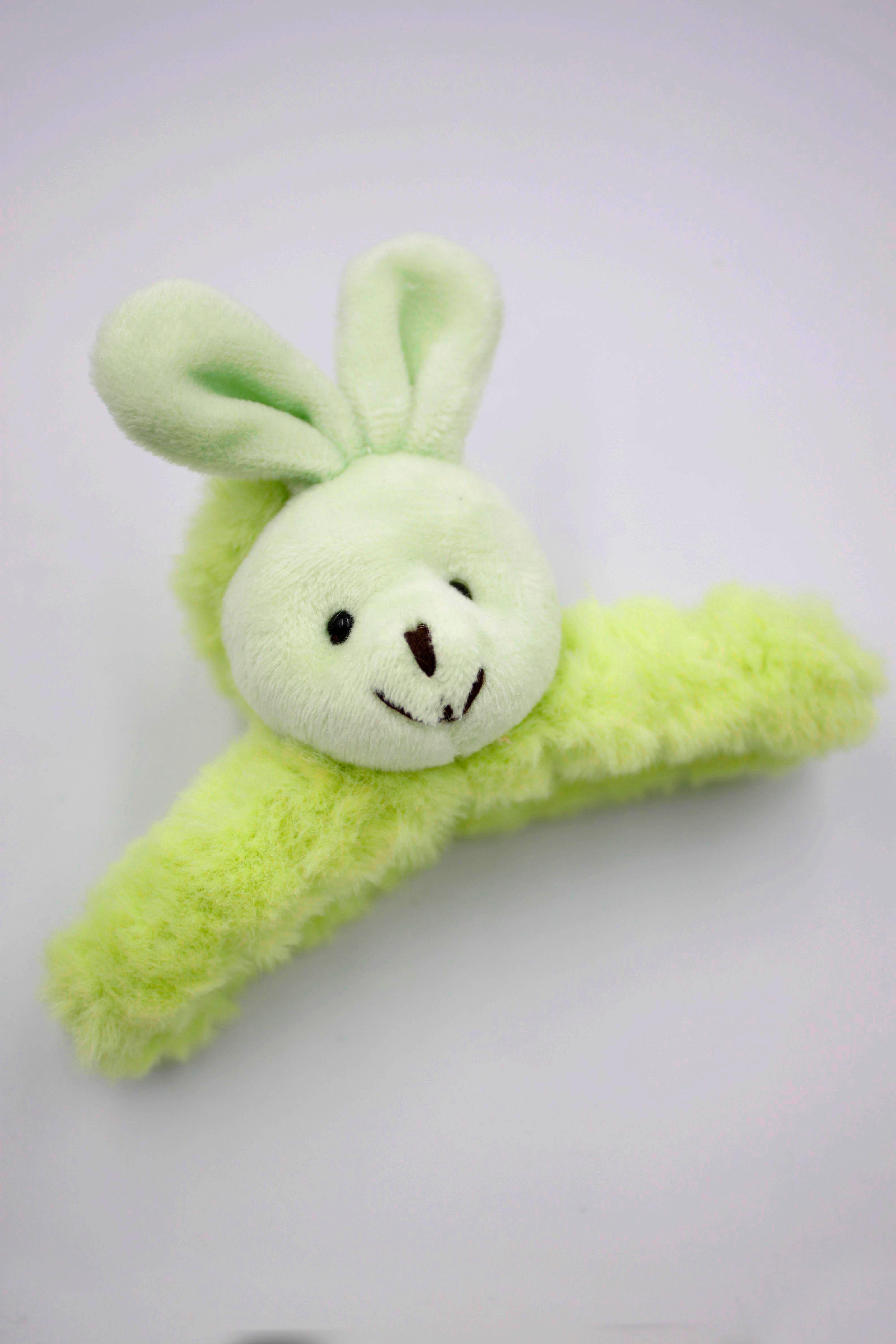 Peluş Tavşan Tırmık Toka - Yeşil