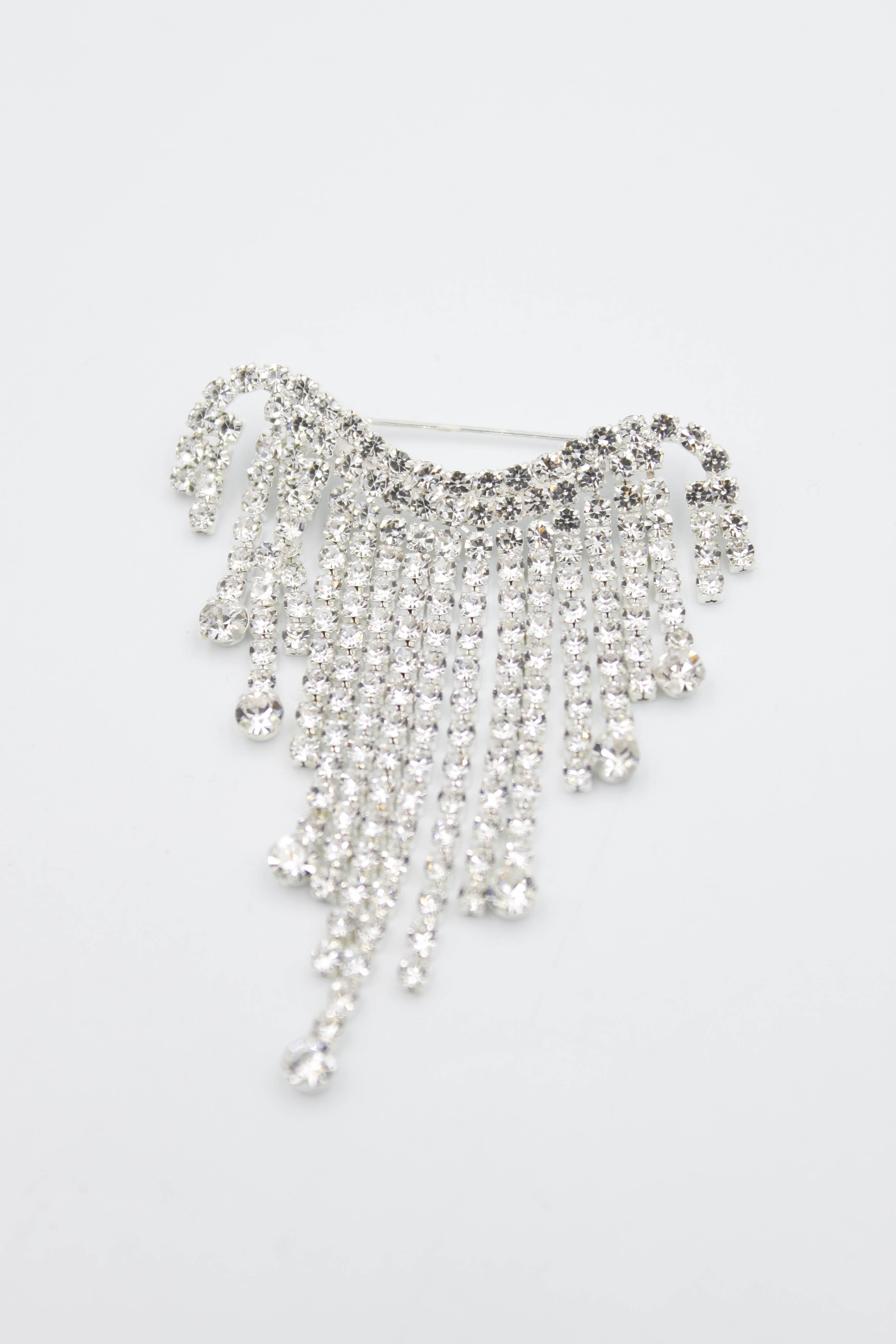 Taş Sallantılı Broş - Gümüş