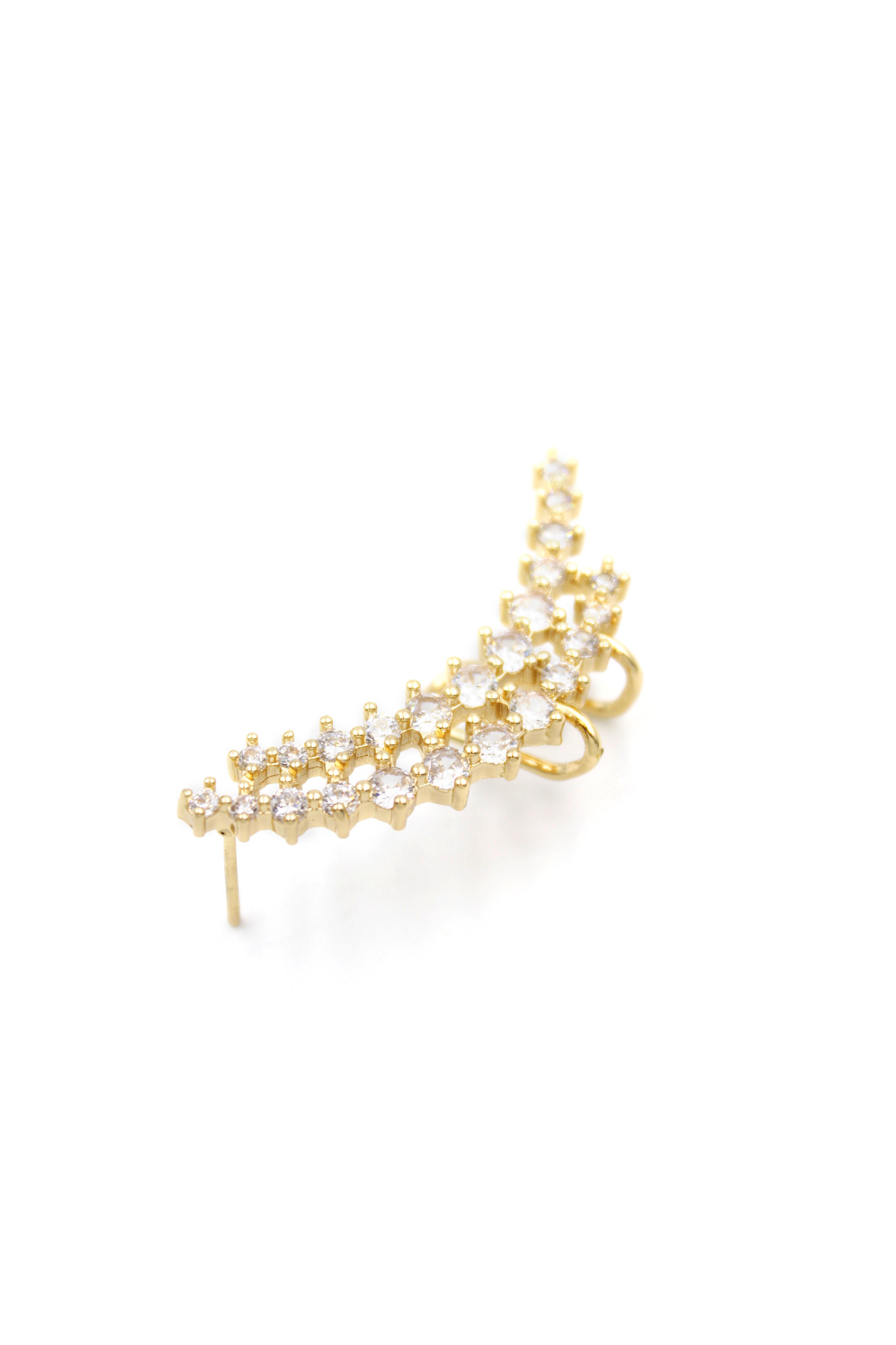 Taşlı Kıkırdak Küpe - Altın