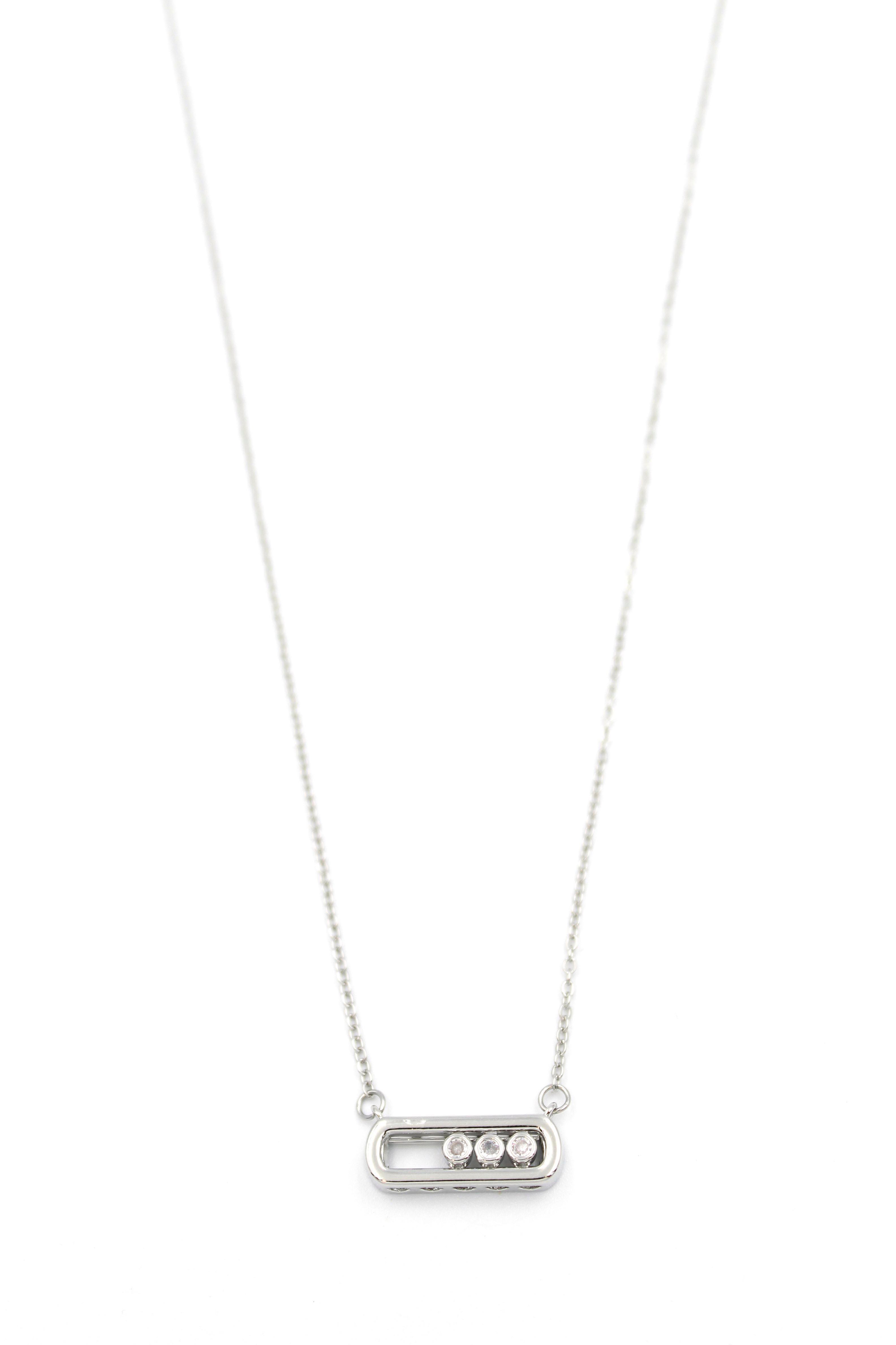 Taşlı Kolye - Gümüş