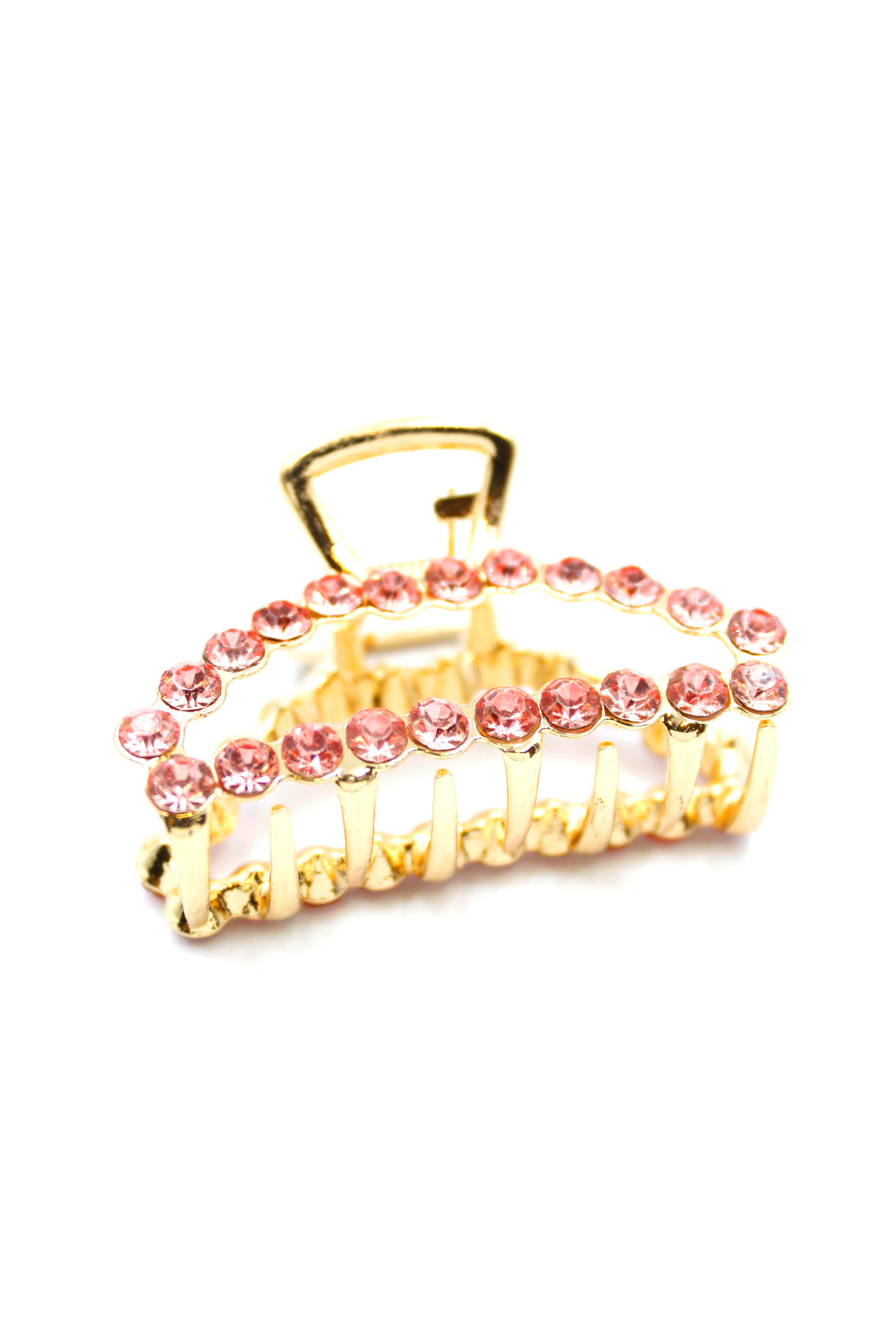 Taşlı Metal Toka - Pembe