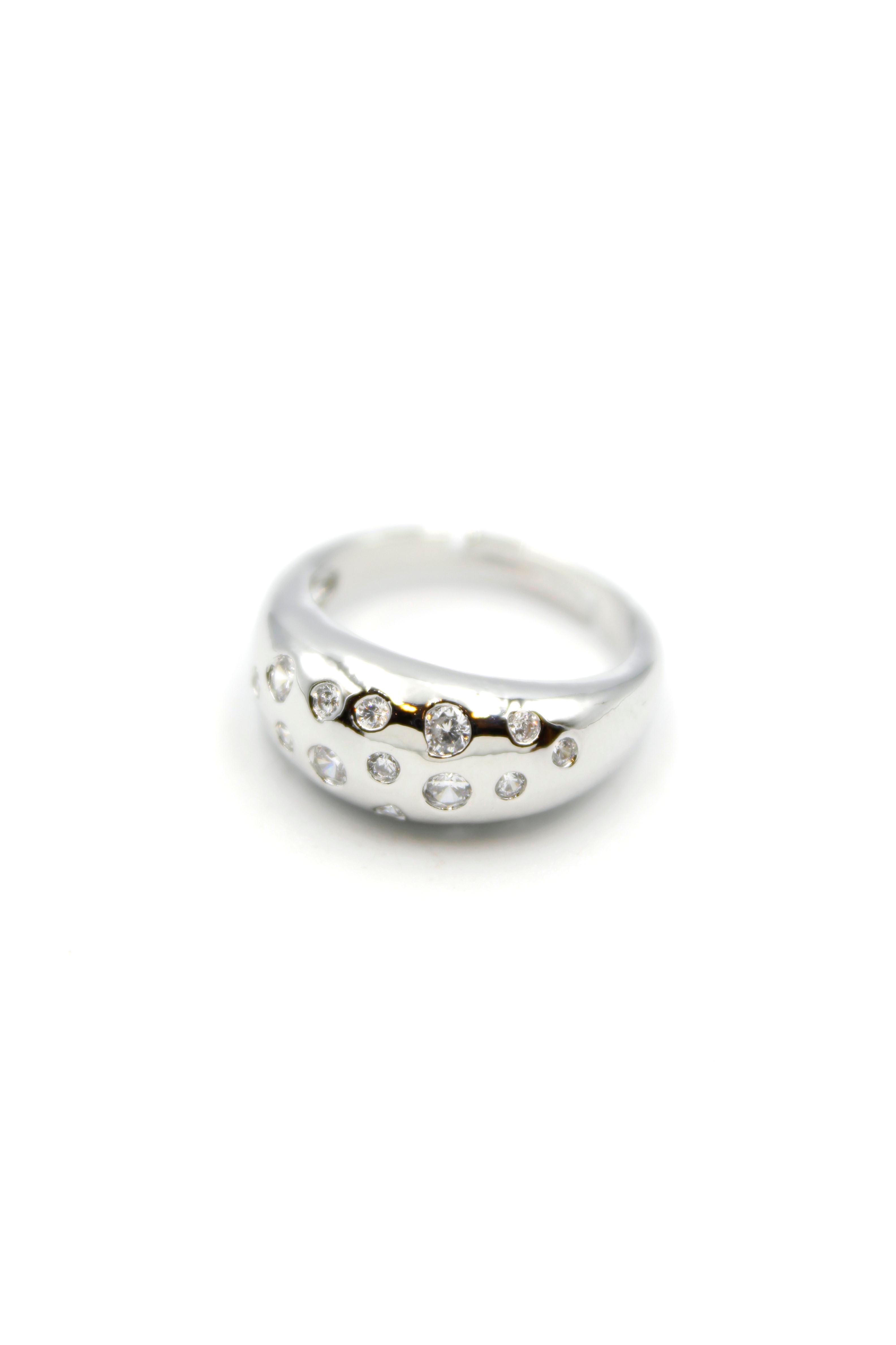 Taşlı Vip Yüzük - Gümüş