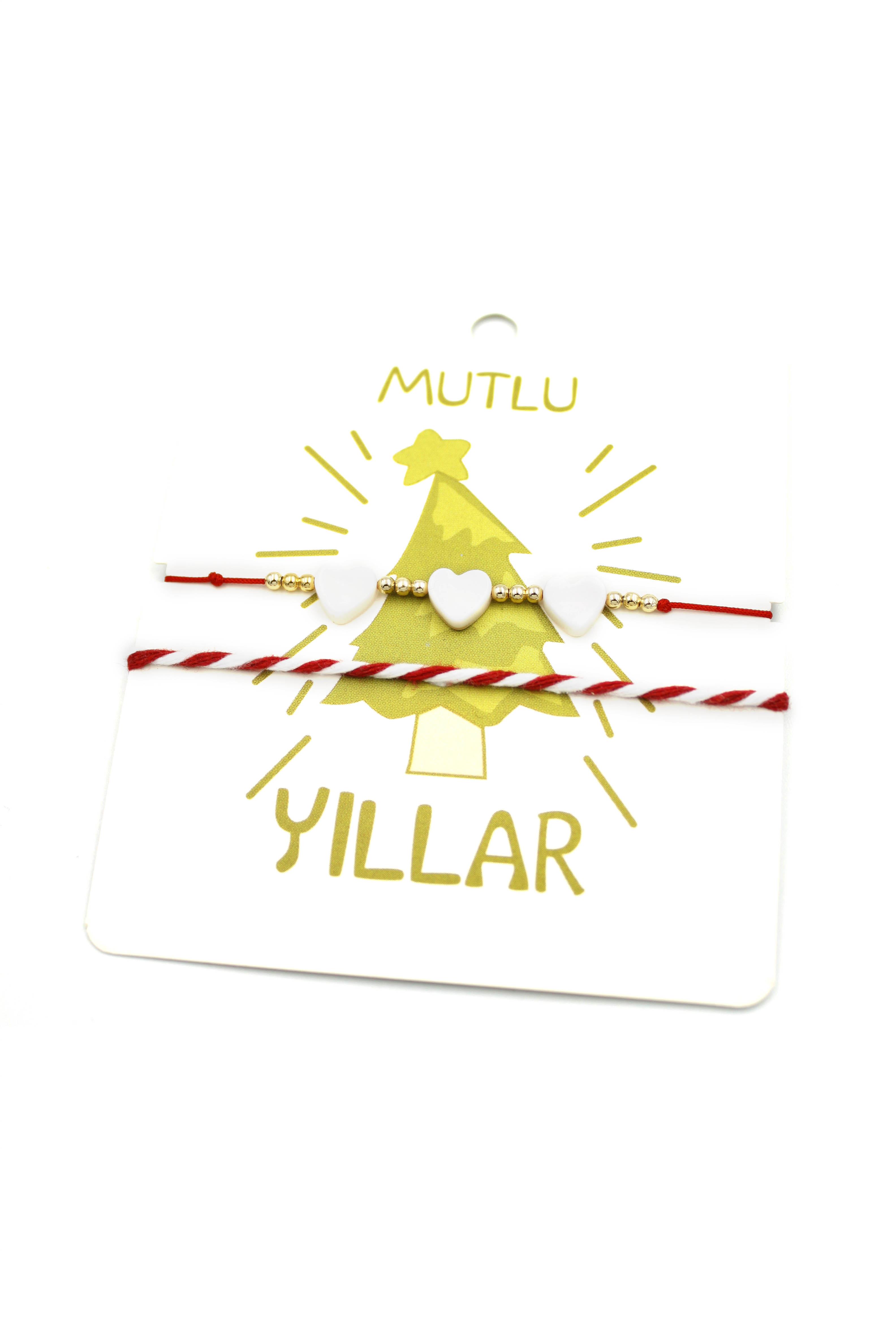 Yeni Yıl Kalp Bileklik - Kırmızı