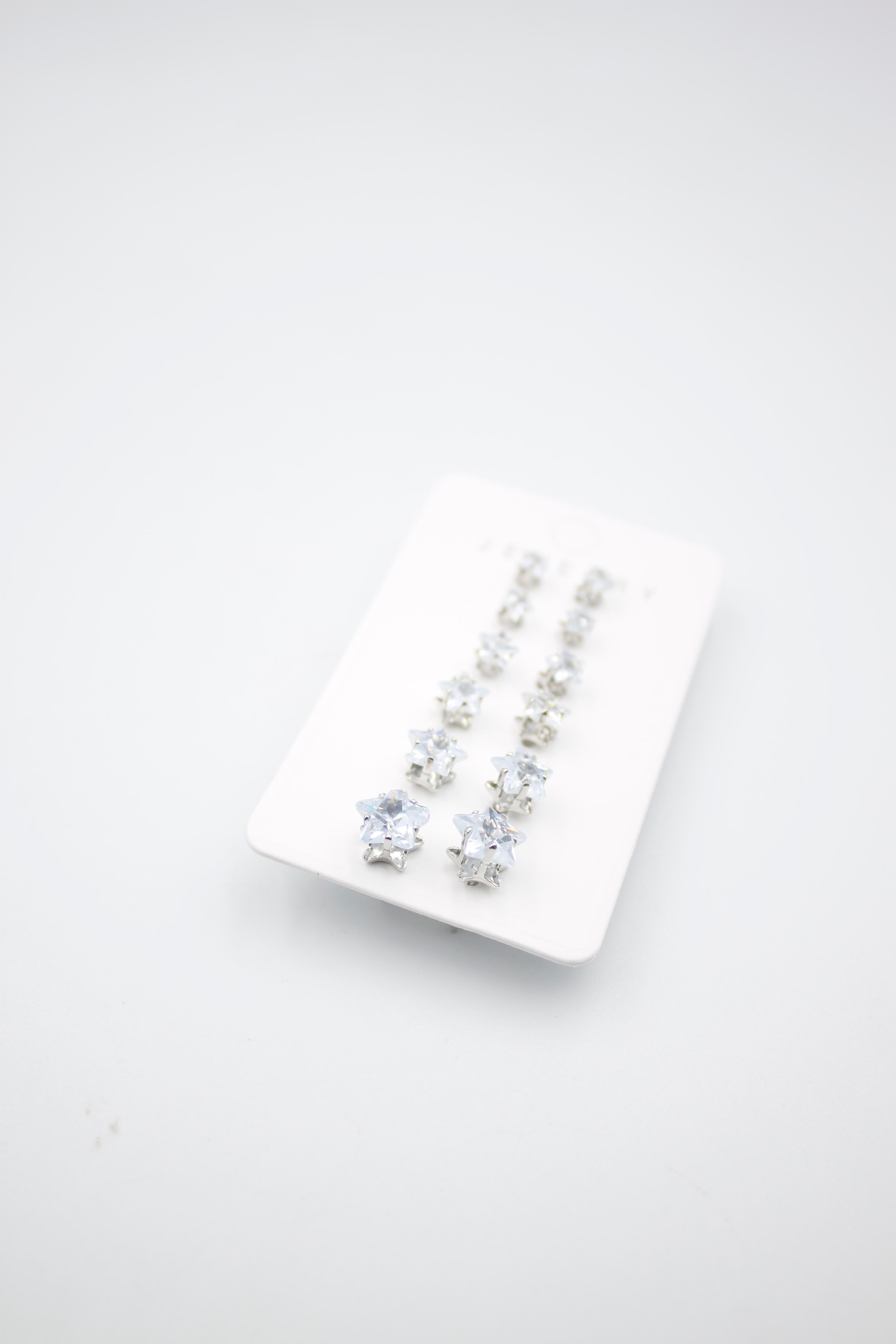 Yıldız Taşlı Set Küpe - Gümüş
