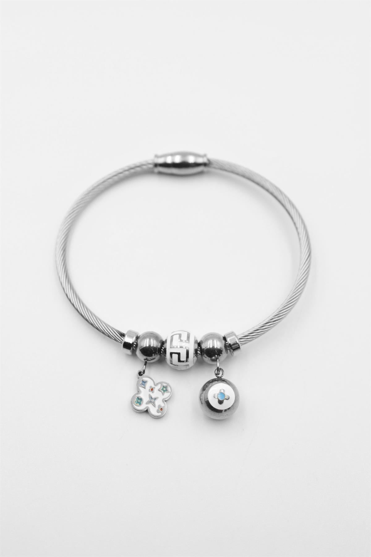 Yonca Charm Bilezik - Beyaz