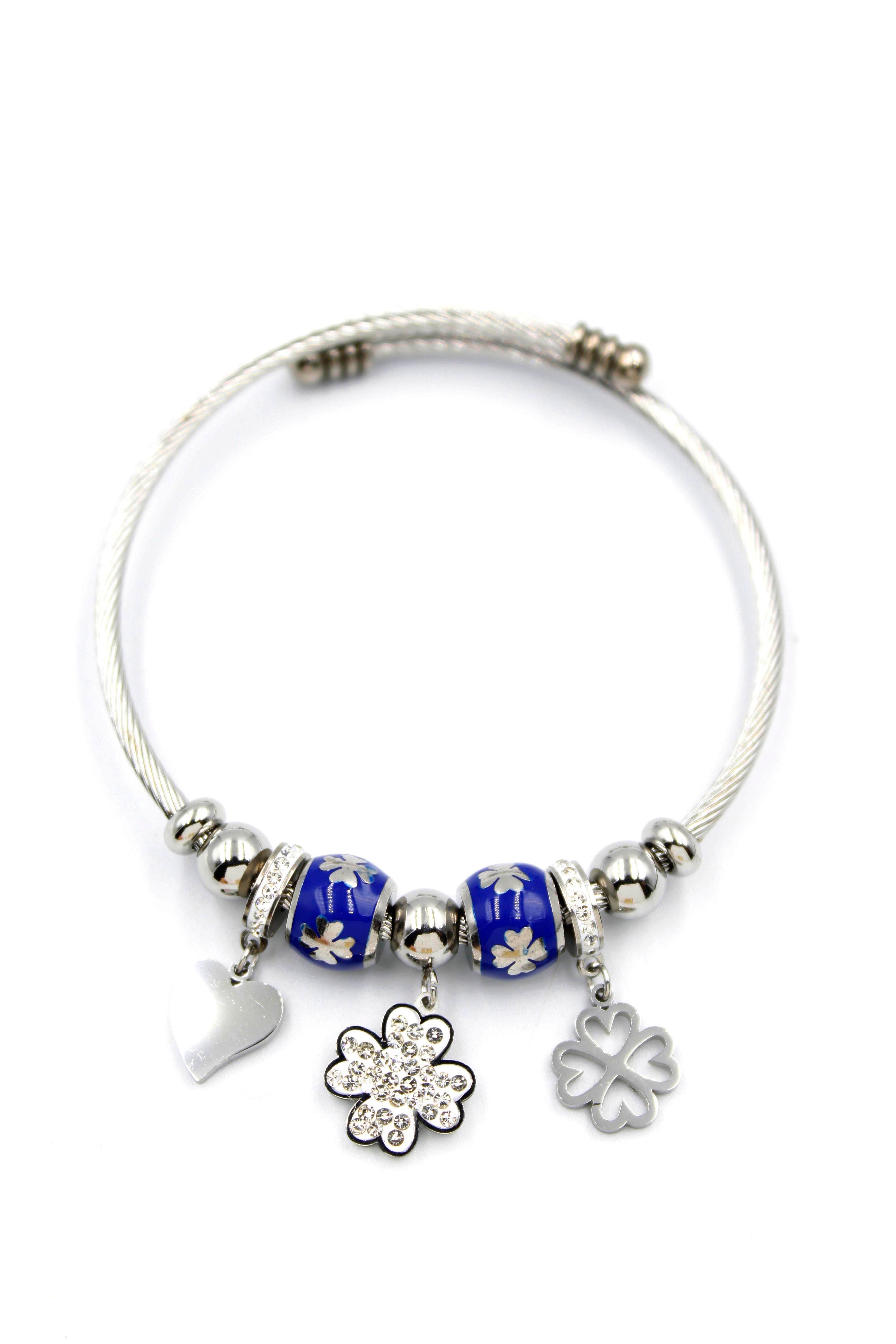 Yonca Charm Bilezik - Gümüş