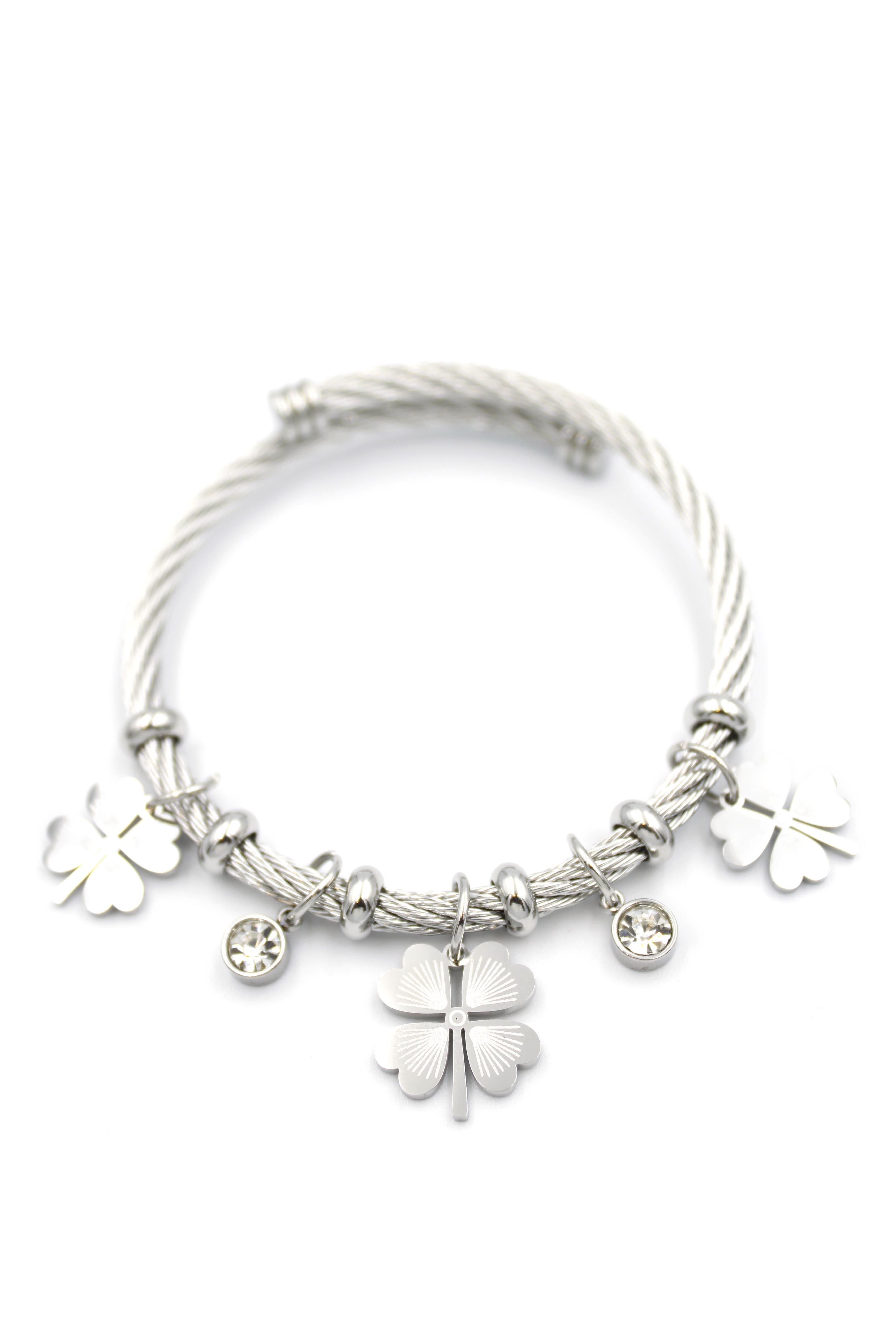 Yonca Charm Bilezik - Gümüş