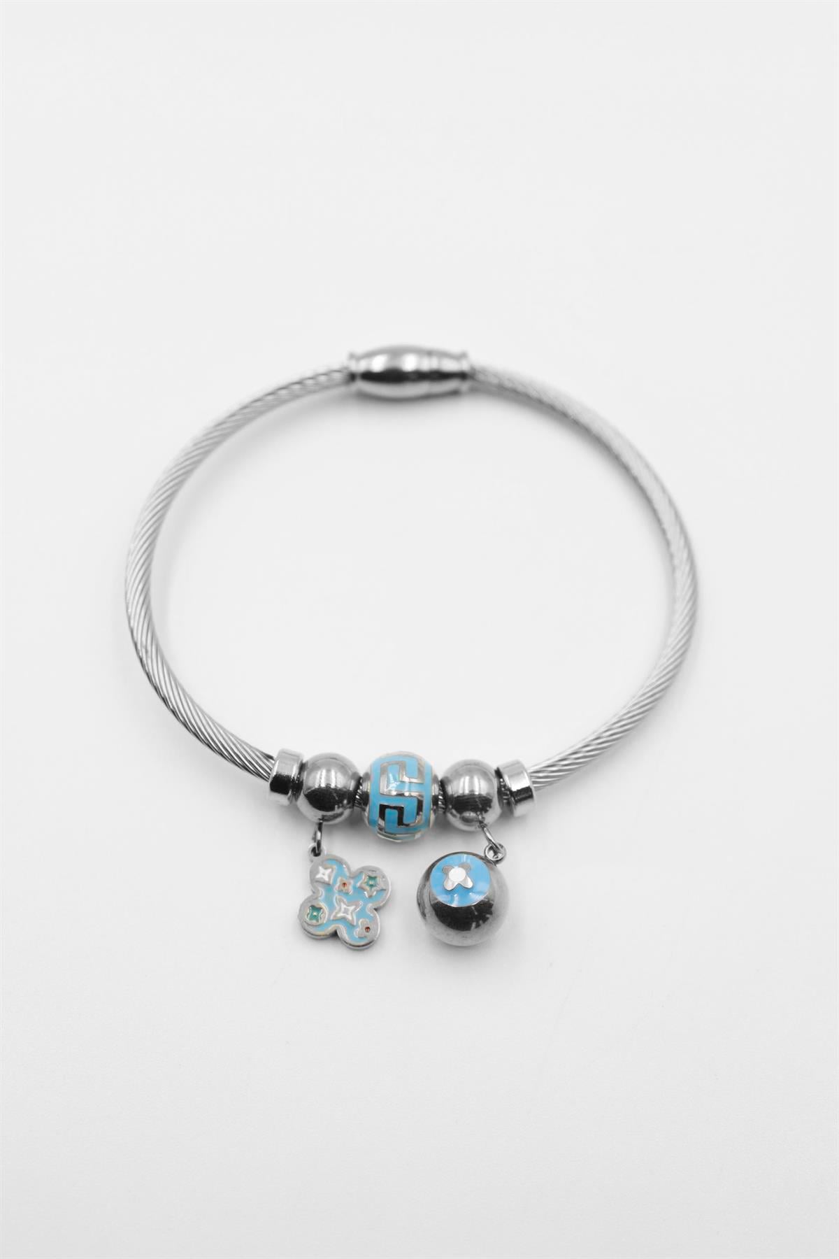 Yonca Charm Bilezik - Turkuaz