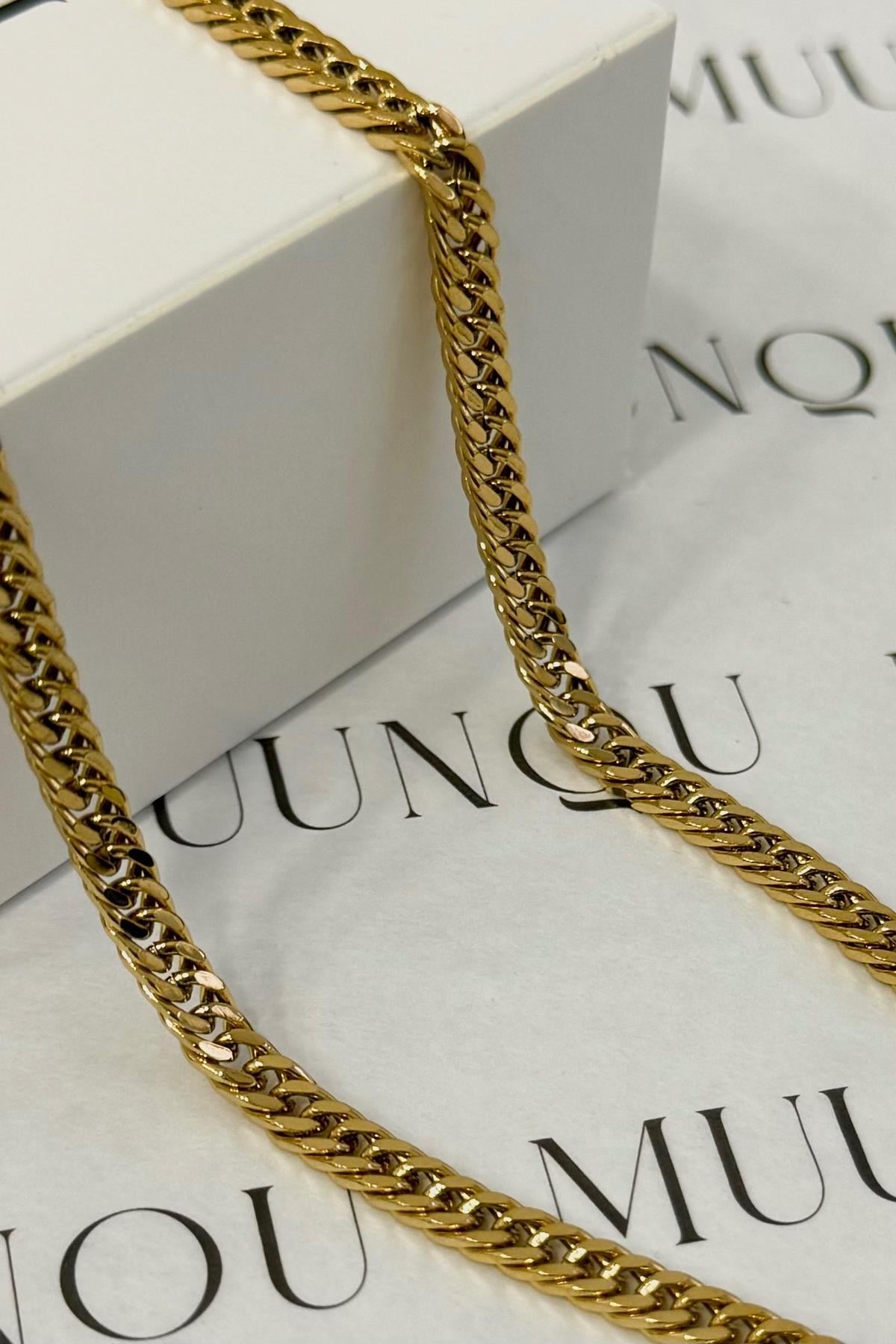 Gold 4mm Gurmet Zincir Kolye