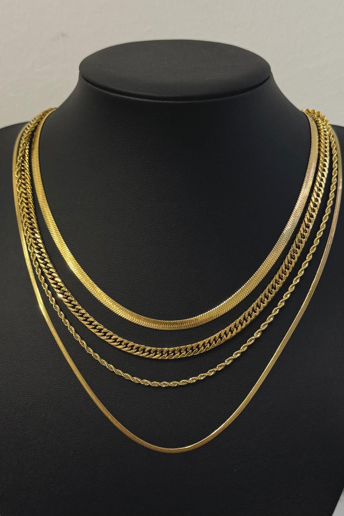 Gold 4mm Gurmet Zincir Kolye